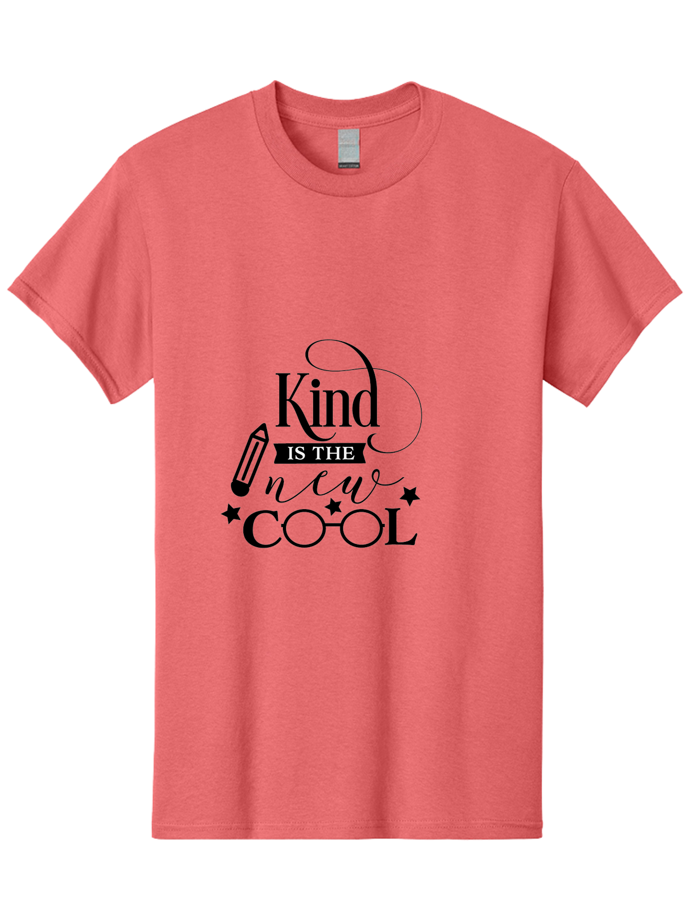Kind-Is-The-New-Cool Men'S Graphic Tee, 100% Cotton, Comfortable Casual Summer Wear, Machine Washable, Kindness Matters, Inspirational Quote, Positivity, Motivation, Cool Vibes, Pencil Icon, Stars, Trendy Design Elements, Motivational Phrases Aac919 3