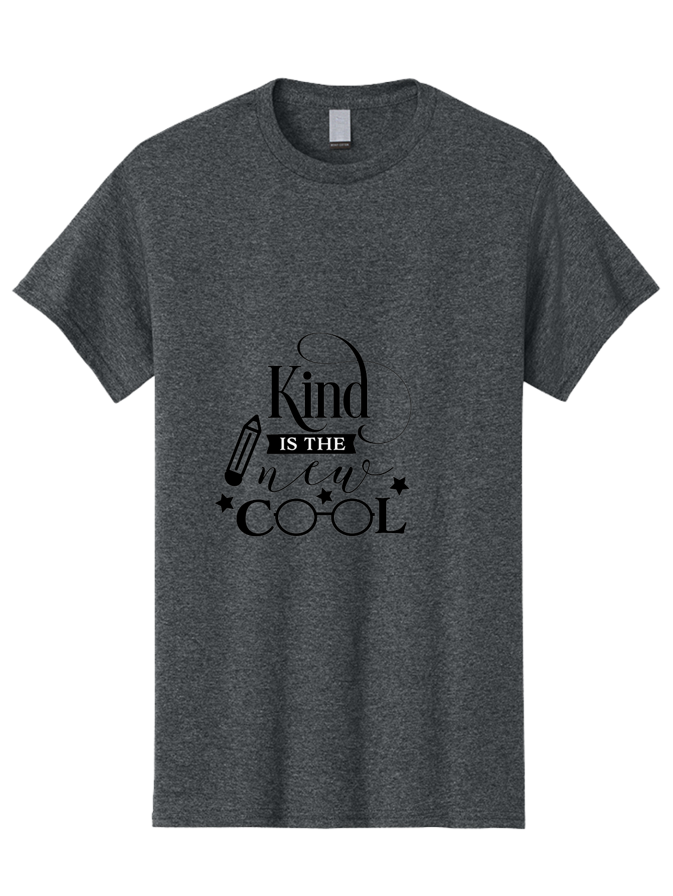 Kind-Is-The-New-Cool Men'S Graphic Tee, 100% Cotton, Comfortable Casual Summer Wear, Machine Washable, Kindness Matters, Inspirational Quote, Positivity, Motivation, Cool Vibes, Pencil Icon, Stars, Trendy Design Elements, Motivational Phrases Aac919 27