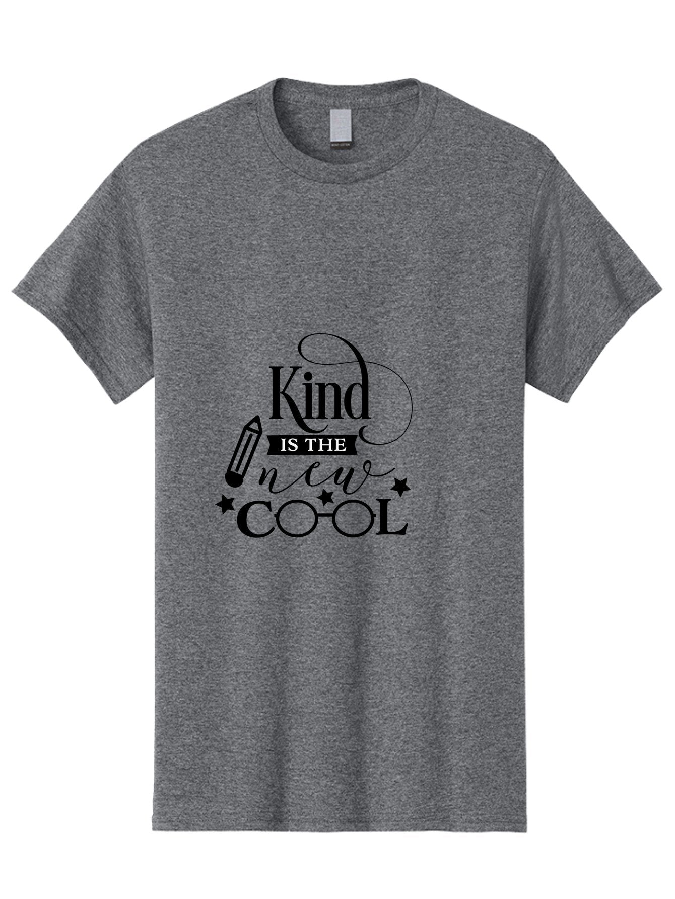 Kind-Is-The-New-Cool Men'S Graphic Tee, 100% Cotton, Comfortable Casual Summer Wear, Machine Washable, Kindness Matters, Inspirational Quote, Positivity, Motivation, Cool Vibes, Pencil Icon, Stars, Trendy Design Elements, Motivational Phrases Aac919 4