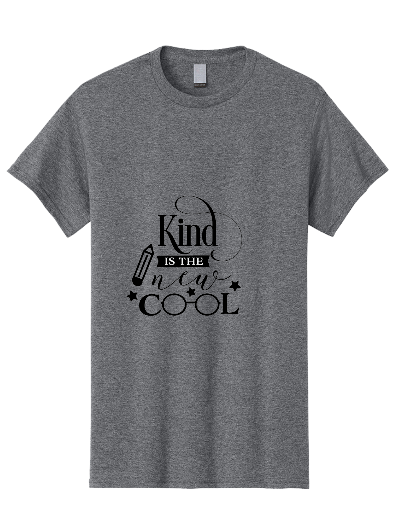 Kind-Is-The-New-Cool Men'S Graphic Tee, 100% Cotton, Comfortable Casual Summer Wear, Machine Washable, Kindness Matters, Inspirational Quote, Positivity, Motivation, Cool Vibes, Pencil Icon, Stars, Trendy Design Elements, Motivational Phrases Aac919 23
