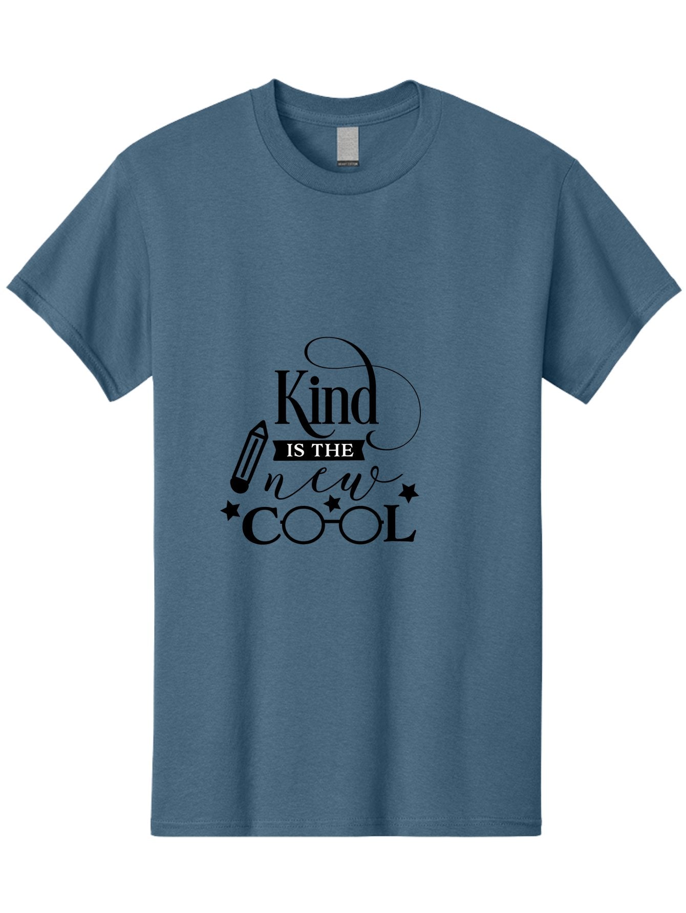 Kind-Is-The-New-Cool Men'S Graphic Tee, 100% Cotton, Comfortable Casual Summer Wear, Machine Washable, Kindness Matters, Inspirational Quote, Positivity, Motivation, Cool Vibes, Pencil Icon, Stars, Trendy Design Elements, Motivational Phrases Aac919 12