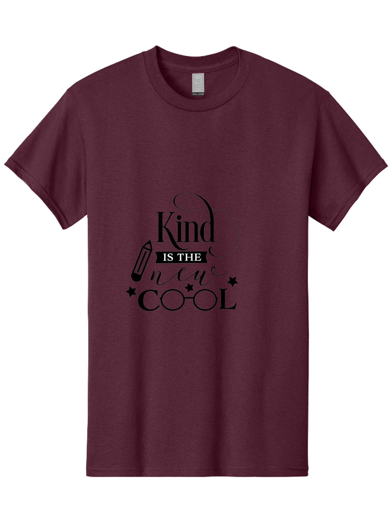 Kind-Is-The-New-Cool Men'S Graphic Tee, 100% Cotton, Comfortable Casual Summer Wear, Machine Washable, Kindness Matters, Inspirational Quote, Positivity, Motivation, Cool Vibes, Pencil Icon, Stars, Trendy Design Elements, Motivational Phrases Aac919 7