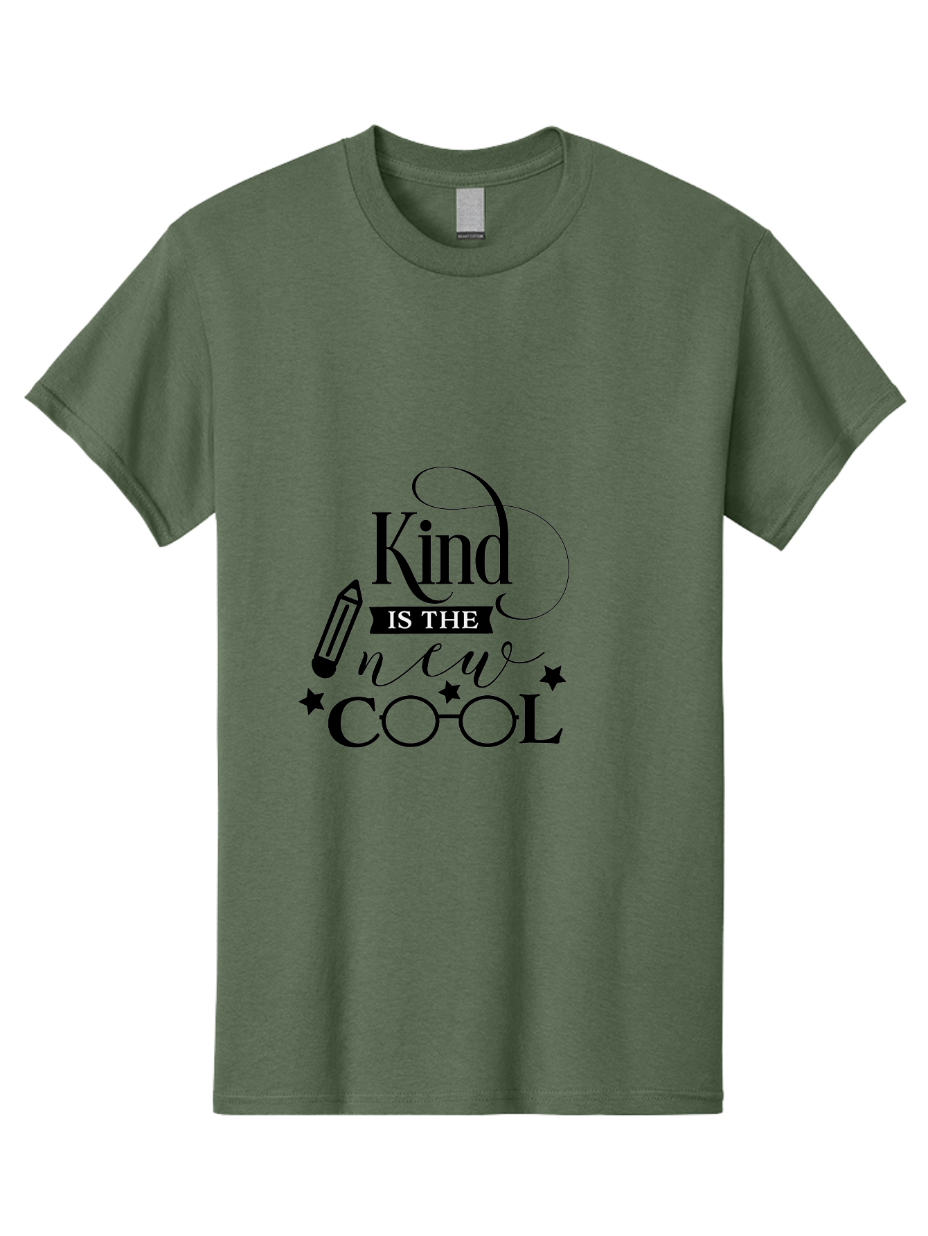 Kind-Is-The-New-Cool Men'S Graphic Tee, 100% Cotton, Comfortable Casual Summer Wear, Machine Washable, Kindness Matters, Inspirational Quote, Positivity, Motivation, Cool Vibes, Pencil Icon, Stars, Trendy Design Elements, Motivational Phrases Aac919 19
