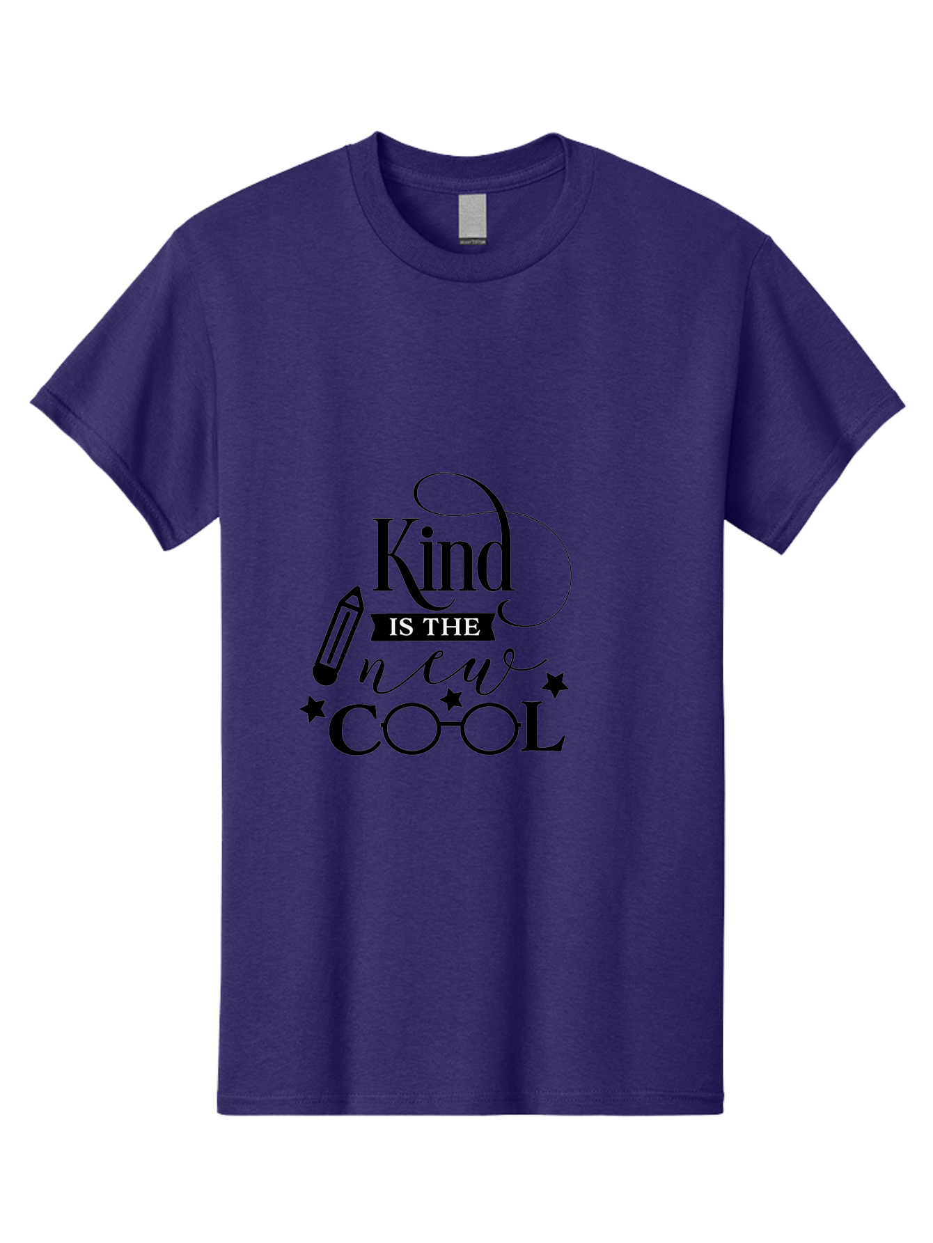 Kind-Is-The-New-Cool Men'S Graphic Tee, 100% Cotton, Comfortable Casual Summer Wear, Machine Washable, Kindness Matters, Inspirational Quote, Positivity, Motivation, Cool Vibes, Pencil Icon, Stars, Trendy Design Elements, Motivational Phrases Aac919 9