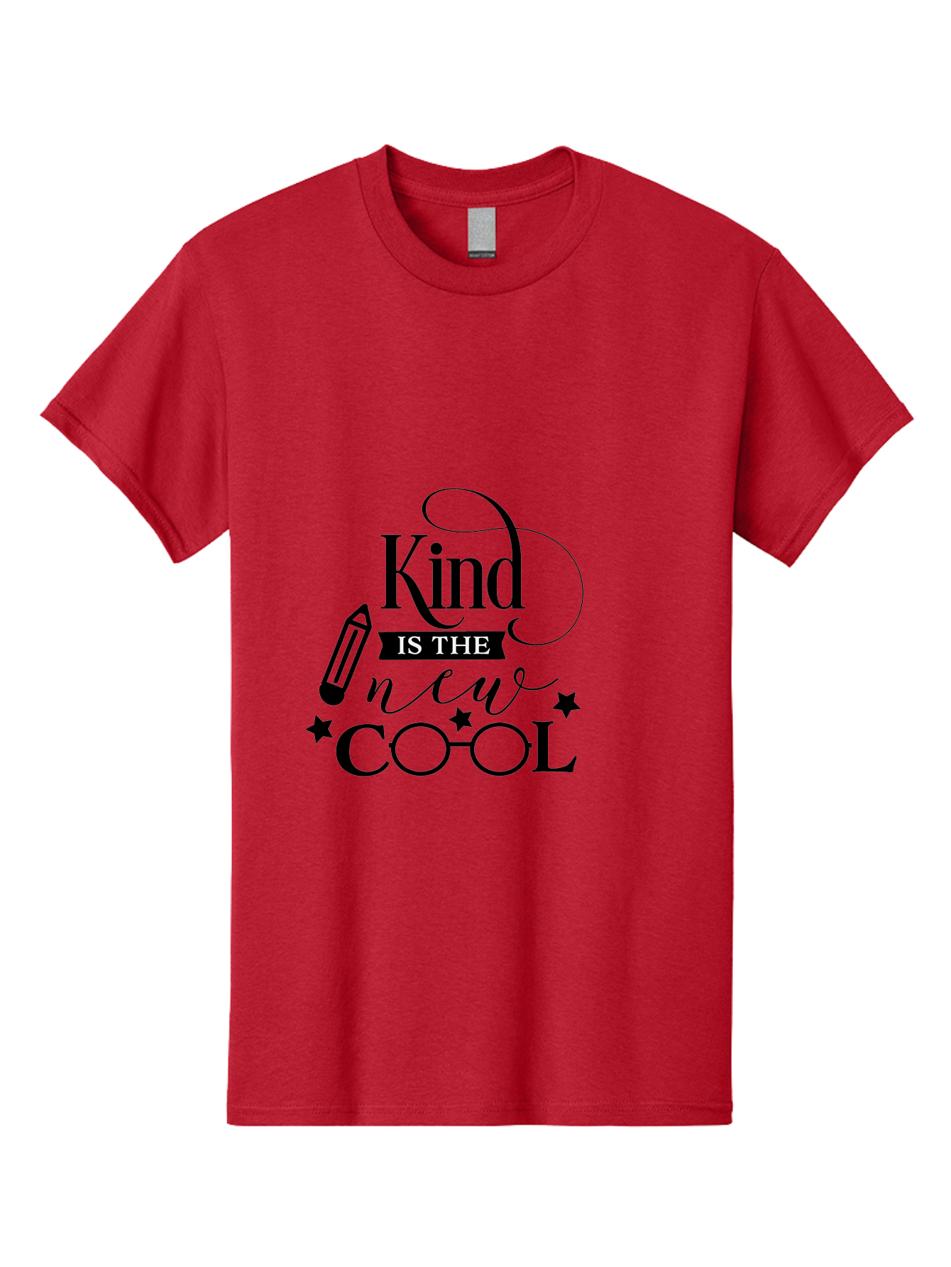 Kind-Is-The-New-Cool Men'S Graphic Tee, 100% Cotton, Comfortable Casual Summer Wear, Machine Washable, Kindness Matters, Inspirational Quote, Positivity, Motivation, Cool Vibes, Pencil Icon, Stars, Trendy Design Elements, Motivational Phrases Aac919 15