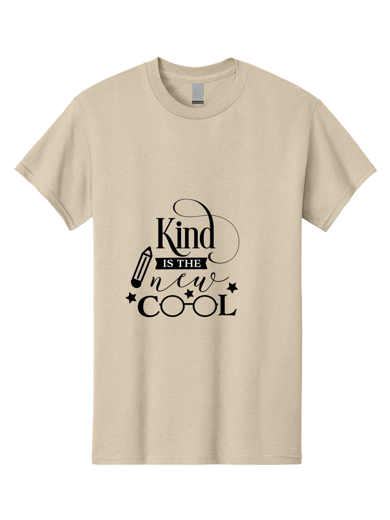 Kind-Is-The-New-Cool Men'S Graphic Tee, 100% Cotton, Comfortable Casual Summer Wear, Machine Washable, Kindness Matters, Inspirational Quote, Positivity, Motivation, Cool Vibes, Pencil Icon, Stars, Trendy Design Elements, Motivational Phrases Aac919 13