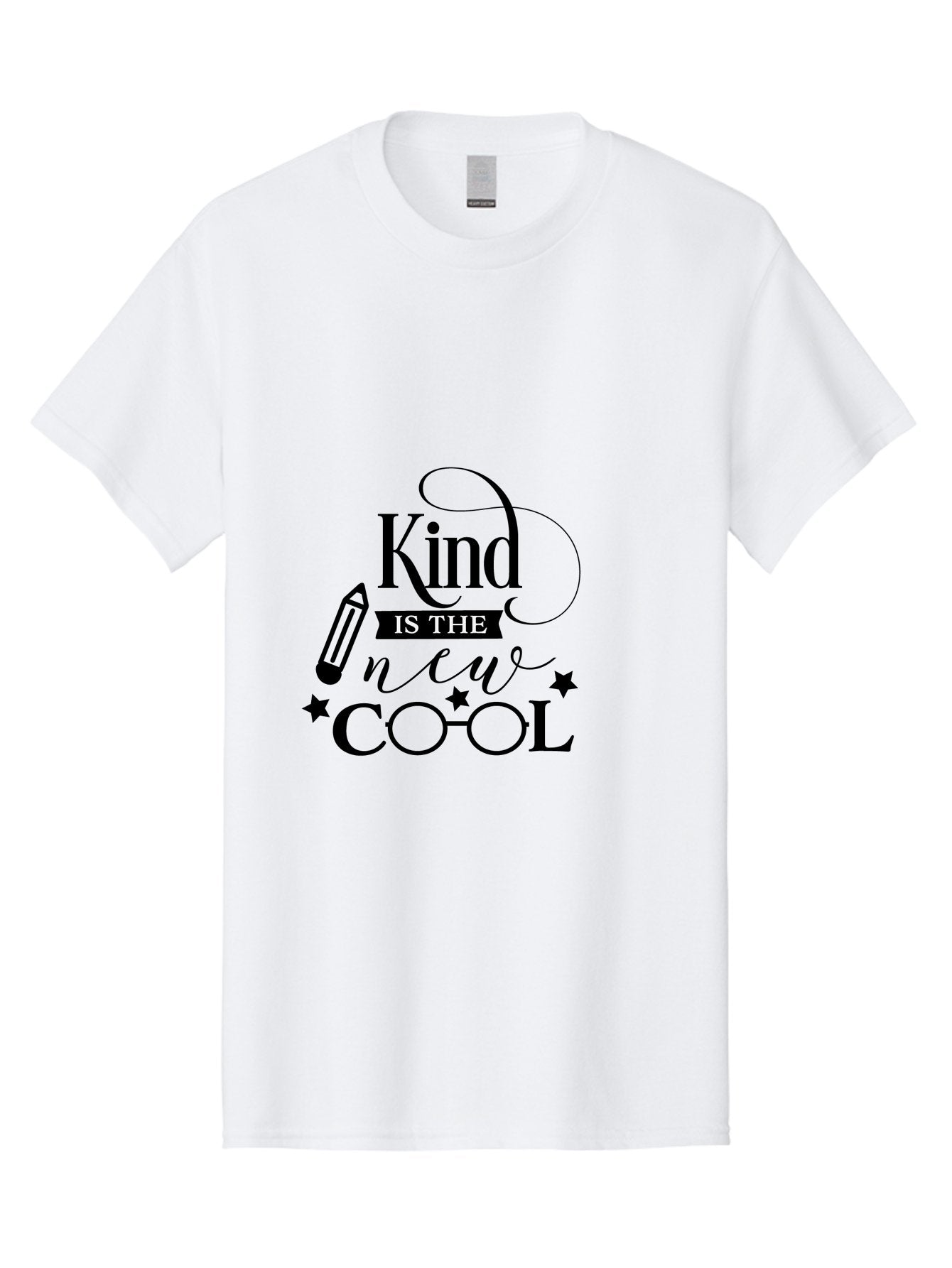 Kind-Is-The-New-Cool Men'S Graphic Tee, 100% Cotton, Comfortable Casual Summer Wear, Machine Washable, Kindness Matters, Inspirational Quote, Positivity, Motivation, Cool Vibes, Pencil Icon, Stars, Trendy Design Elements, Motivational Phrases Aac919 11