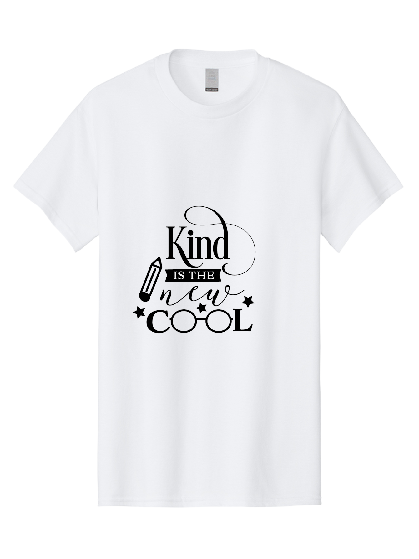 Kind-Is-The-New-Cool Men'S Graphic Tee, 100% Cotton, Comfortable Casual Summer Wear, Machine Washable, Kindness Matters, Inspirational Quote, Positivity, Motivation, Cool Vibes, Pencil Icon, Stars, Trendy Design Elements, Motivational Phrases Aac919 5