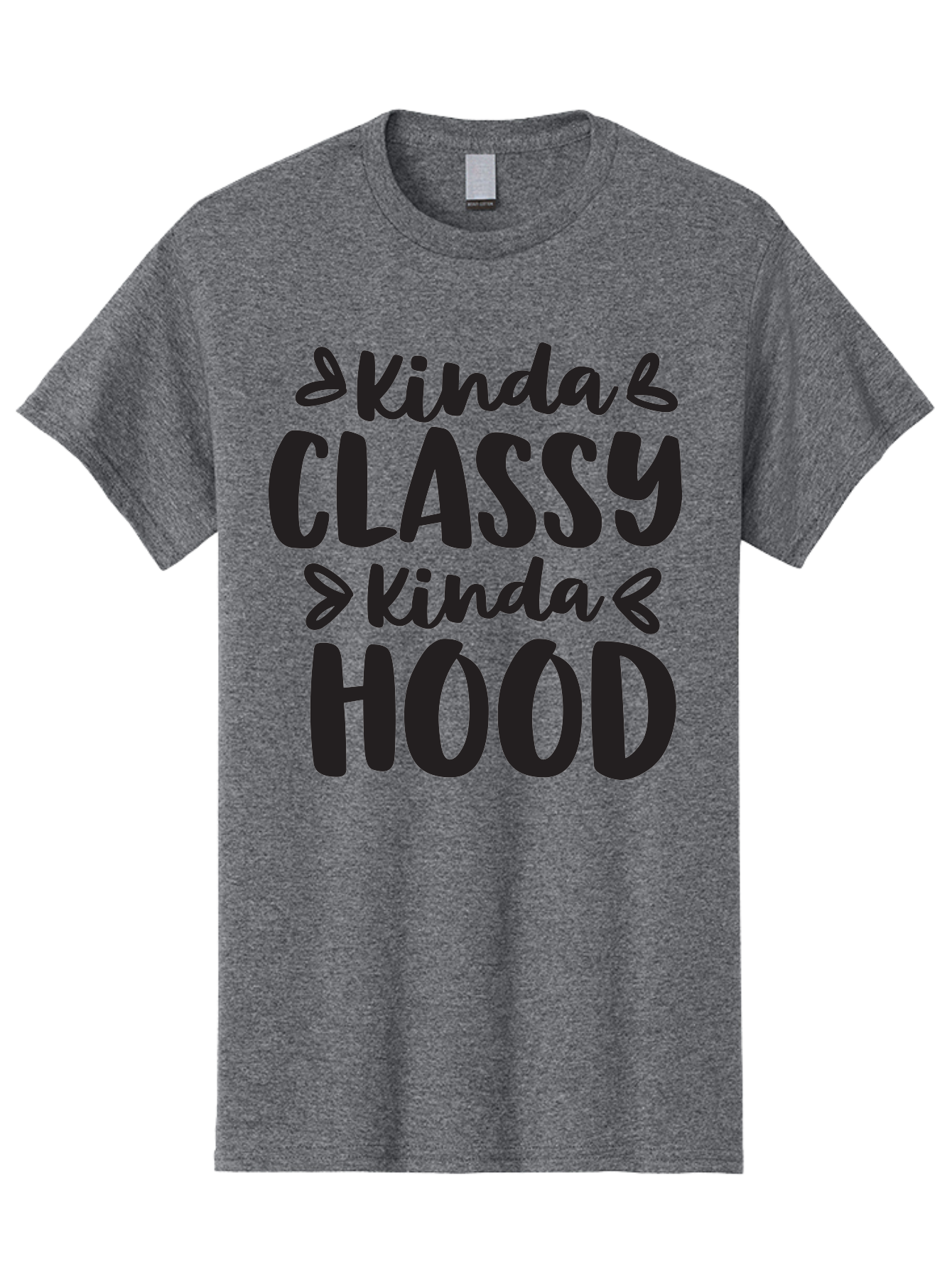 Kinda-Classy-Kinda-Hood Men'S Graphic Tee, 100% Cotton, Comfortable Casual Summer Wear, Machine Washable, Classy And Hood, Contrast, Stylish, Quote, Urban, Elegance, Quirky, Fashion Statement, Sassy, Attitude, Humor, Playful Typography Aac921 5