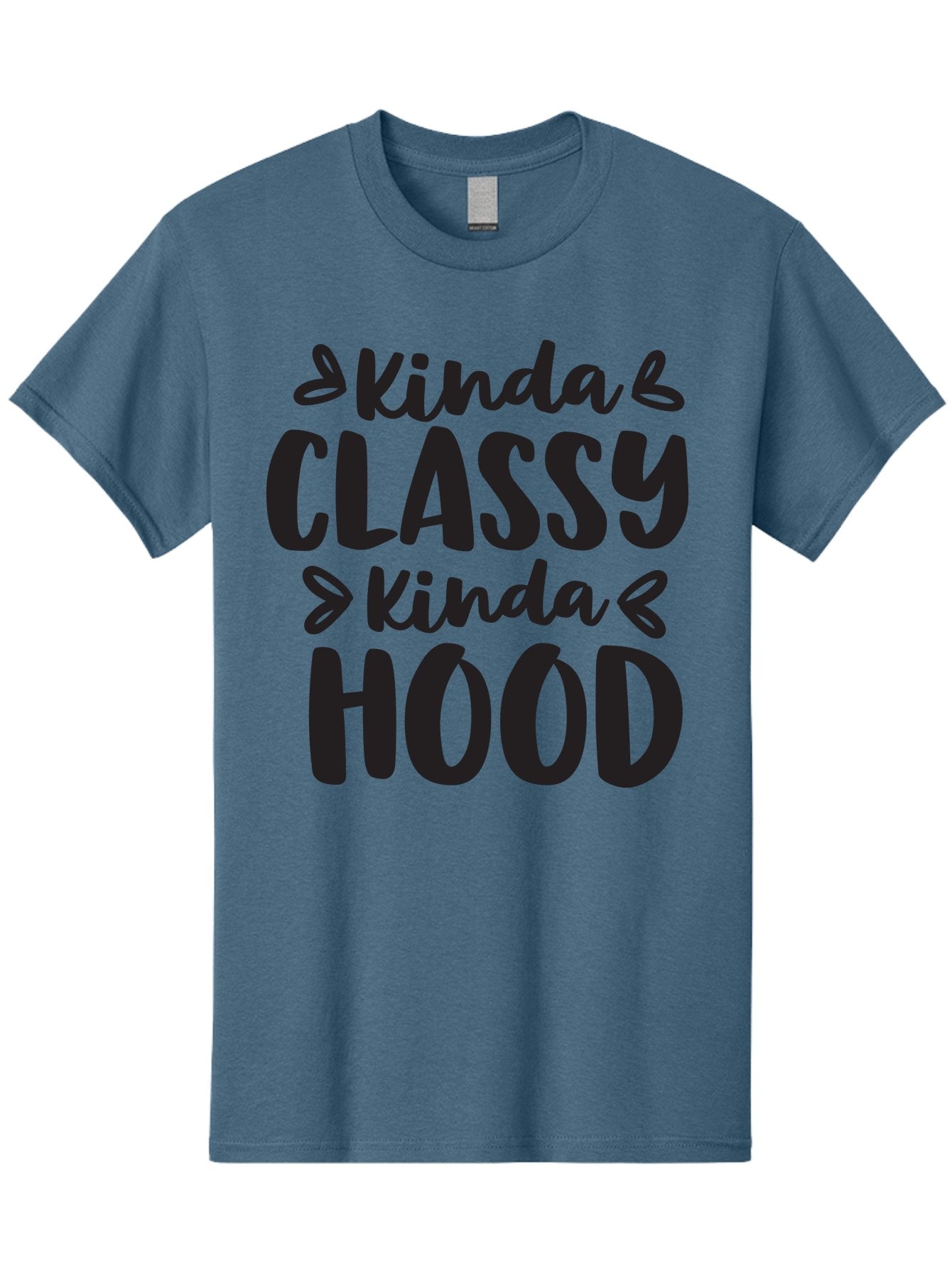Kinda-Classy-Kinda-Hood Men'S Graphic Tee, 100% Cotton, Comfortable Casual Summer Wear, Machine Washable, Classy And Hood, Contrast, Stylish, Quote, Urban, Elegance, Quirky, Fashion Statement, Sassy, Attitude, Humor, Playful Typography Aac921 4