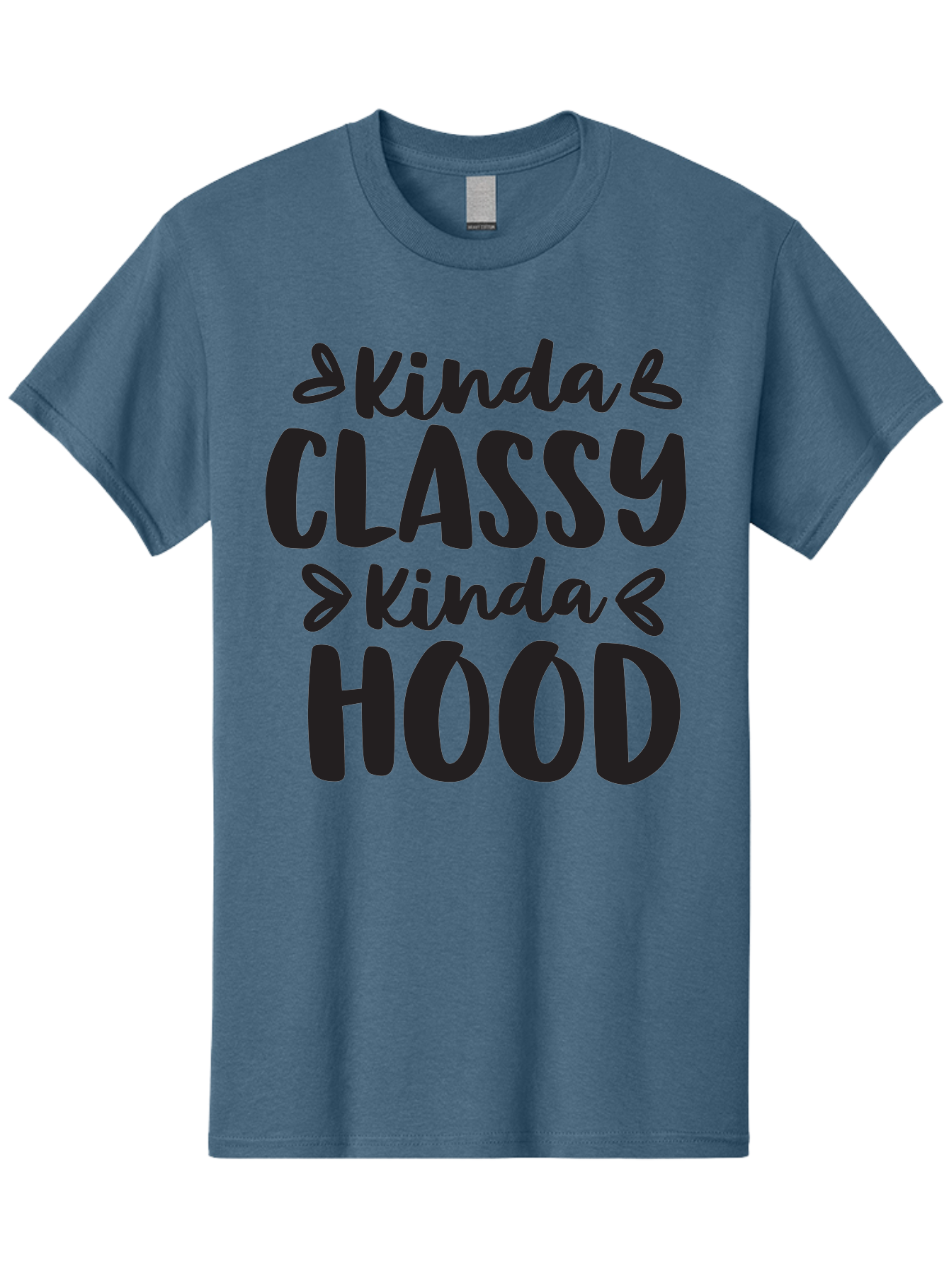 Kinda-Classy-Kinda-Hood Men'S Graphic Tee, 100% Cotton, Comfortable Casual Summer Wear, Machine Washable, Classy And Hood, Contrast, Stylish, Quote, Urban, Elegance, Quirky, Fashion Statement, Sassy, Attitude, Humor, Playful Typography Aac921 23