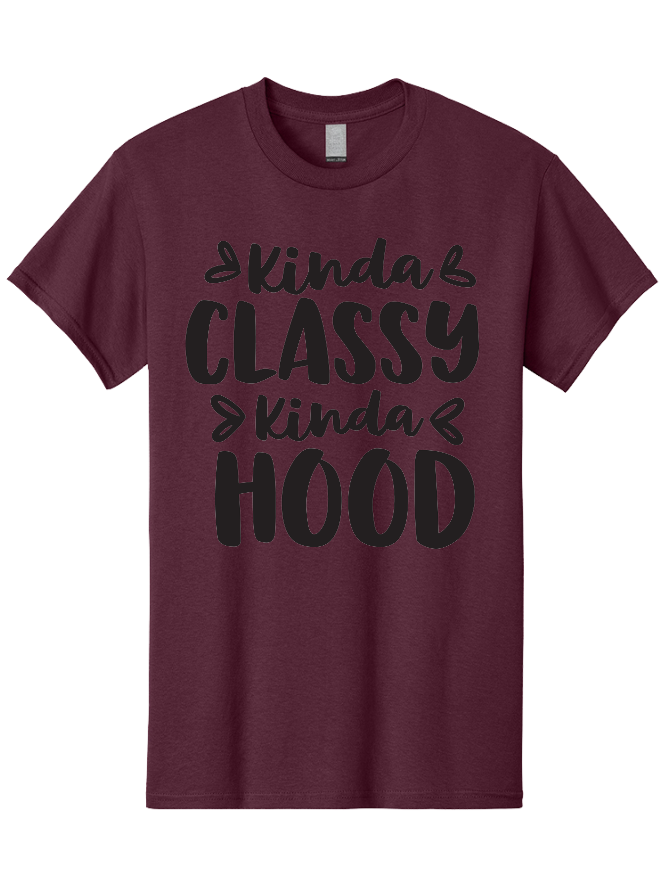 Kinda-Classy-Kinda-Hood Men'S Graphic Tee, 100% Cotton, Comfortable Casual Summer Wear, Machine Washable, Classy And Hood, Contrast, Stylish, Quote, Urban, Elegance, Quirky, Fashion Statement, Sassy, Attitude, Humor, Playful Typography Aac921 19