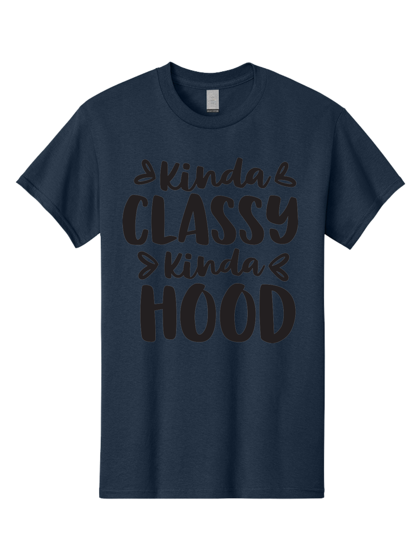 Kinda-Classy-Kinda-Hood Men'S Graphic Tee, 100% Cotton, Comfortable Casual Summer Wear, Machine Washable, Classy And Hood, Contrast, Stylish, Quote, Urban, Elegance, Quirky, Fashion Statement, Sassy, Attitude, Humor, Playful Typography Aac921 13