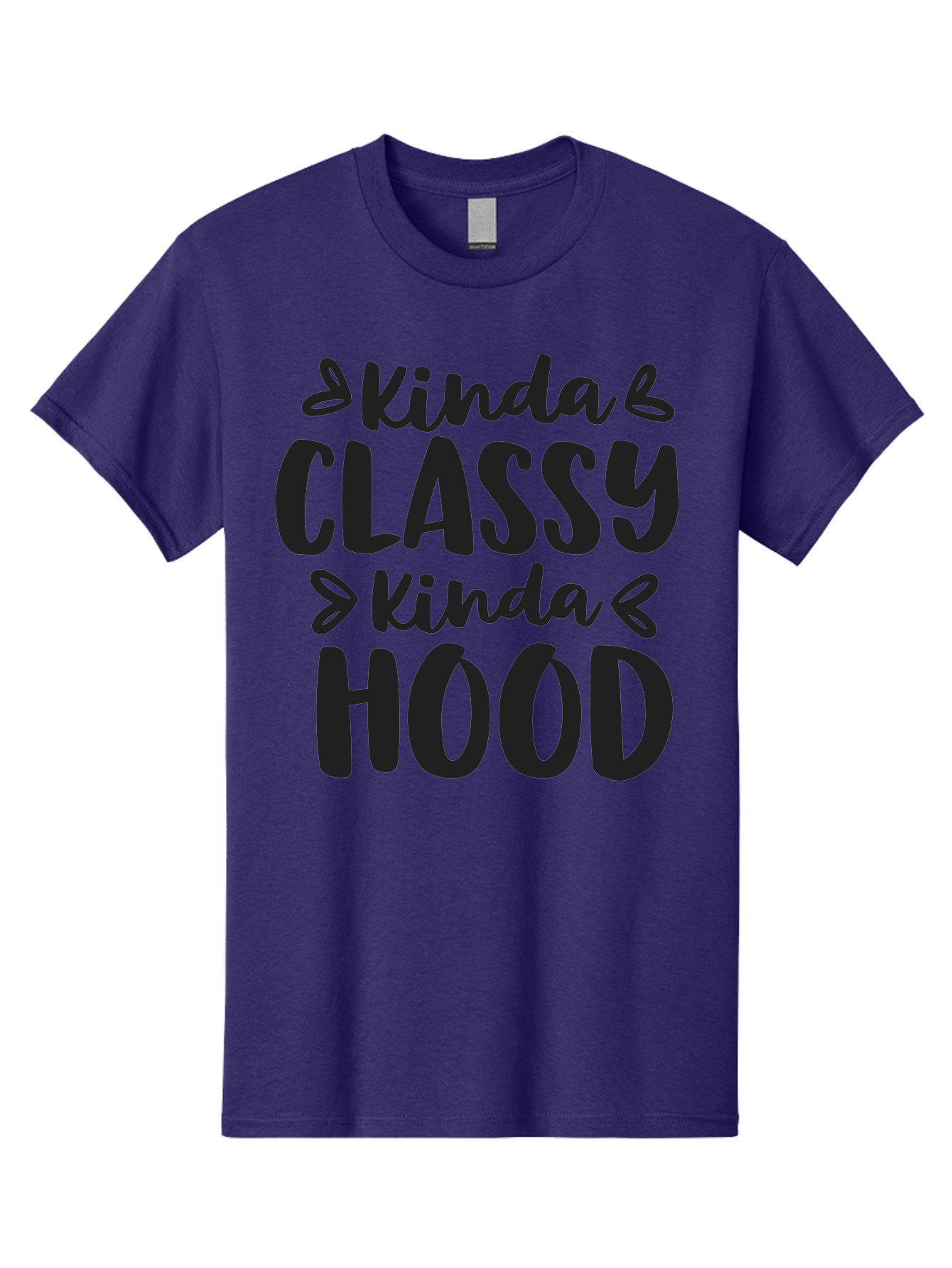 Kinda-Classy-Kinda-Hood Men'S Graphic Tee, 100% Cotton, Comfortable Casual Summer Wear, Machine Washable, Classy And Hood, Contrast, Stylish, Quote, Urban, Elegance, Quirky, Fashion Statement, Sassy, Attitude, Humor, Playful Typography Aac921 21