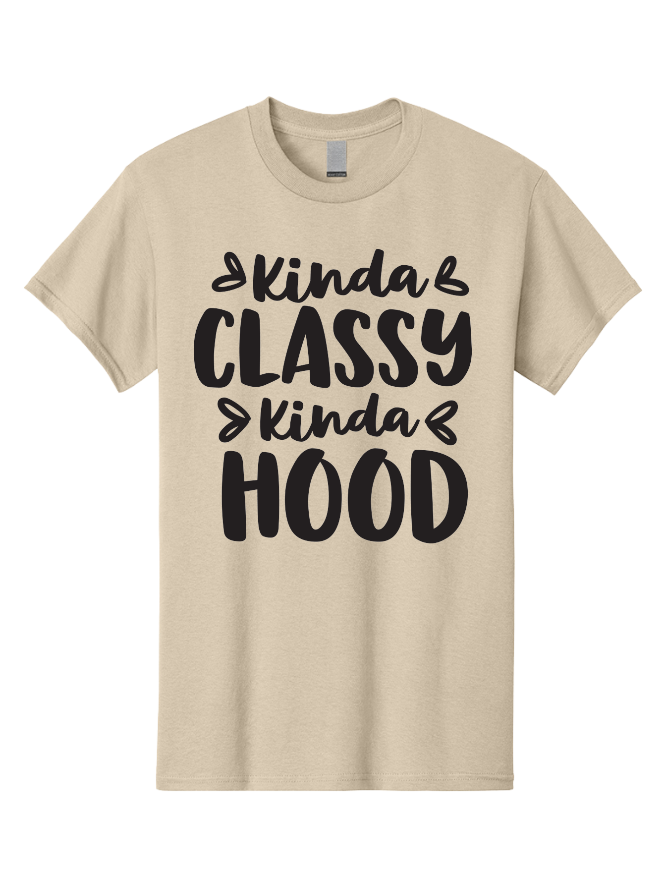 Kinda-Classy-Kinda-Hood Men'S Graphic Tee, 100% Cotton, Comfortable Casual Summer Wear, Machine Washable, Classy And Hood, Contrast, Stylish, Quote, Urban, Elegance, Quirky, Fashion Statement, Sassy, Attitude, Humor, Playful Typography Aac921