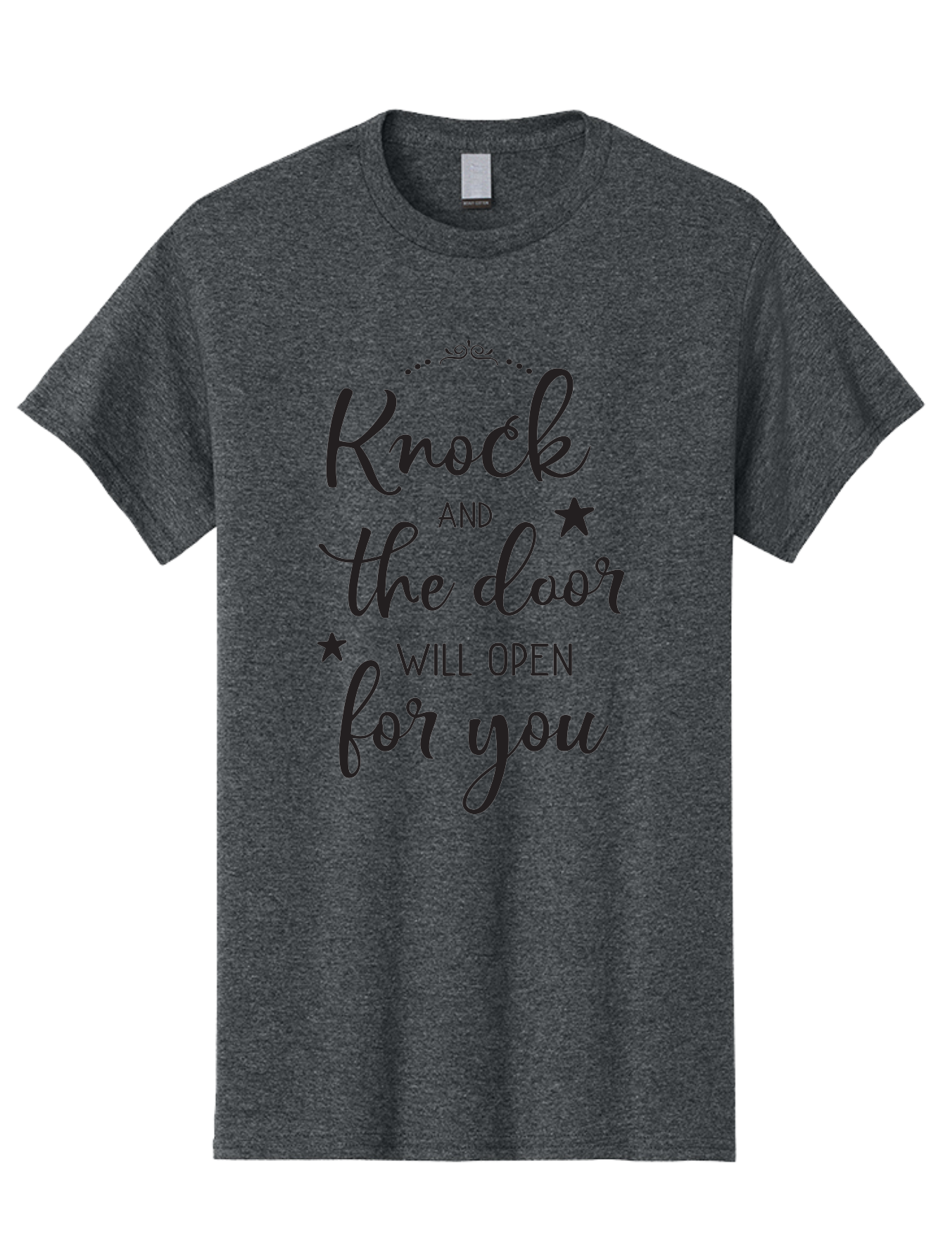 Knock-And-The-Door-Will-Open-For-You Men'S Graphic Tee, 100% Cotton, Comfortable Casual Summer Wear, Machine Washable, Motivational Quote, Inspiring Words, Positive Affirmation, Knock And The Door Will Open, Opportunity Knocks, Success Mantra, Aac922 7