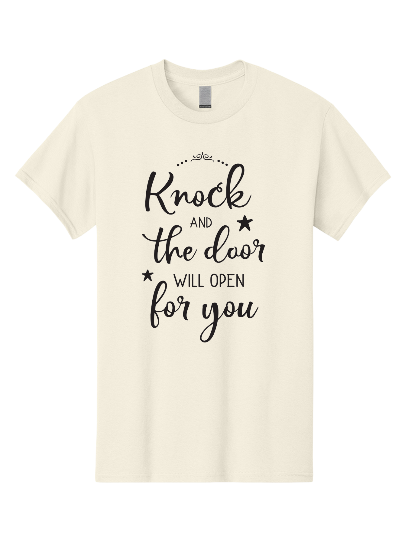 Knock-And-The-Door-Will-Open-For-You Men'S Graphic Tee, 100% Cotton, Comfortable Casual Summer Wear, Machine Washable, Motivational Quote, Inspiring Words, Positive Affirmation, Knock And The Door Will Open, Opportunity Knocks, Success Mantra, Aac922 15