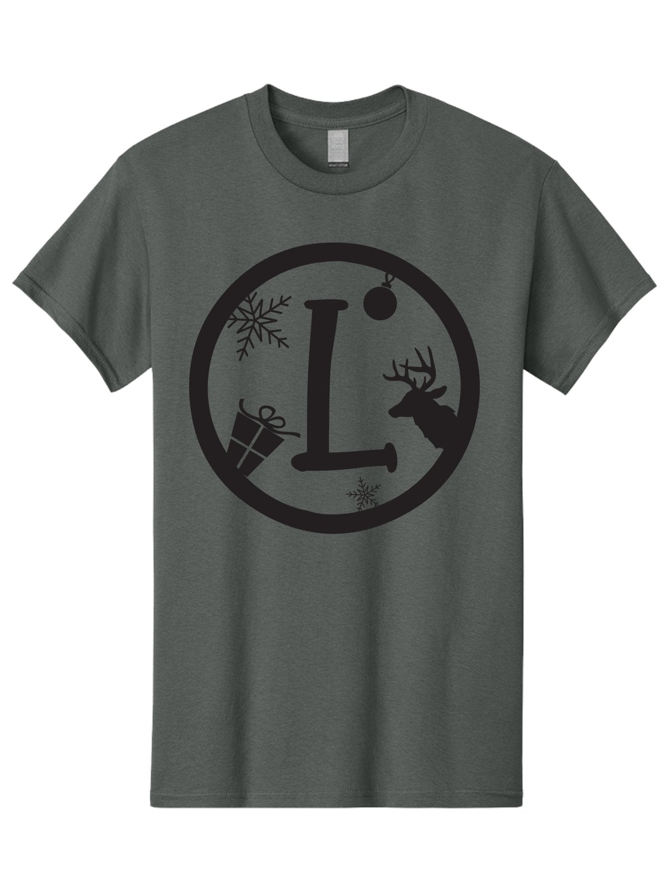 L Men'S Graphic Tee, 100% Cotton, Comfortable Casual Summer Wear, Machine Washable, Christmas Decorations, Holiday Gifts, Winter Snowflakes, Reindeer Silhouette, Festive Atmosphere, Seasonal Ornaments, Gift Wrapping Aac923 14