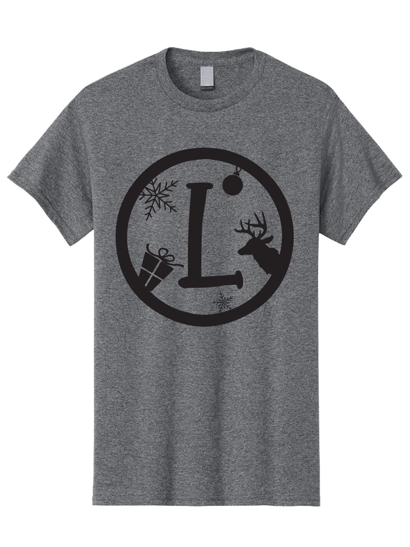 L Men'S Graphic Tee, 100% Cotton, Comfortable Casual Summer Wear, Machine Washable, Christmas Decorations, Holiday Gifts, Winter Snowflakes, Reindeer Silhouette, Festive Atmosphere, Seasonal Ornaments, Gift Wrapping Aac923 8