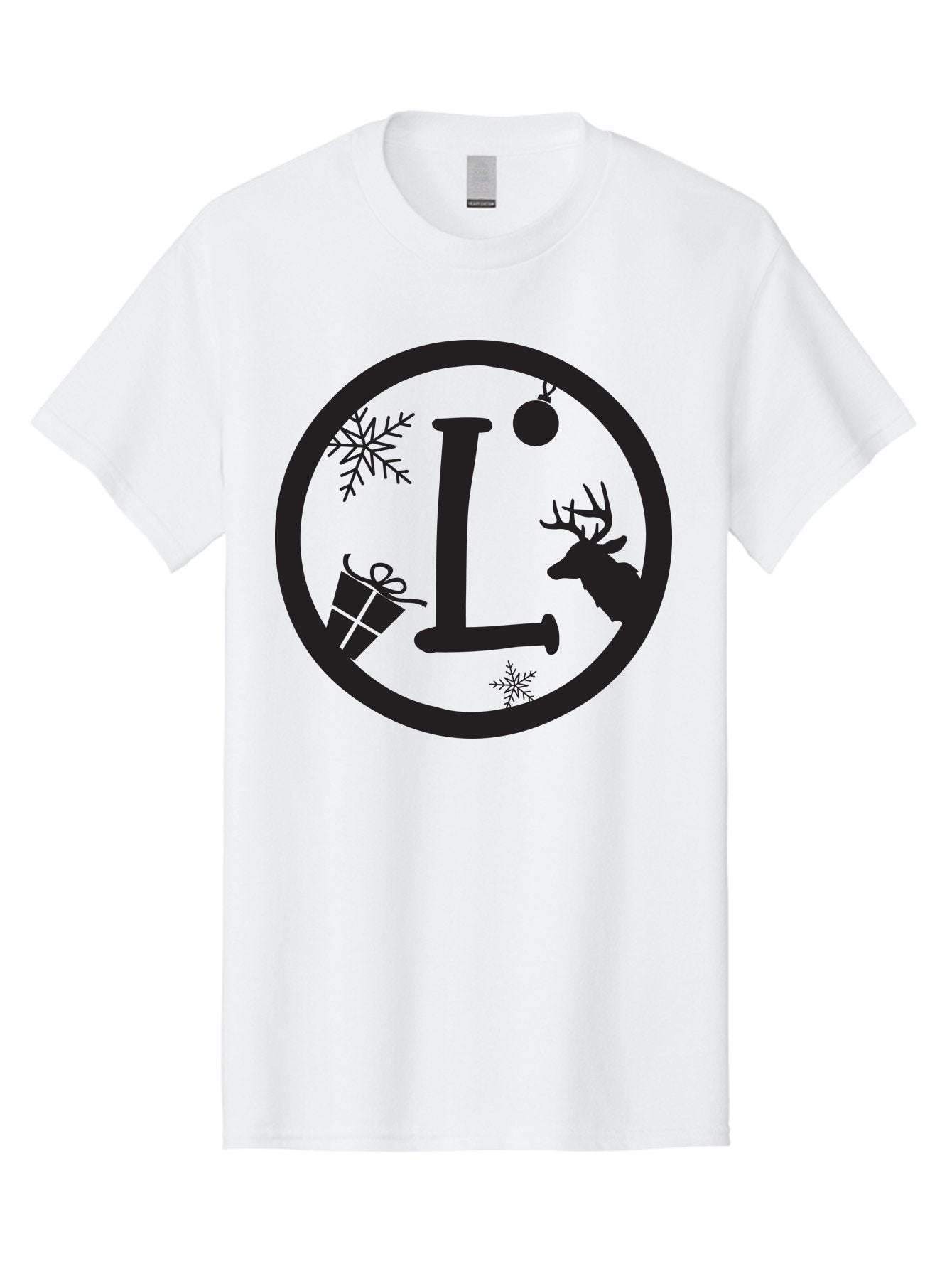 L Men'S Graphic Tee, 100% Cotton, Comfortable Casual Summer Wear, Machine Washable, Christmas Decorations, Holiday Gifts, Winter Snowflakes, Reindeer Silhouette, Festive Atmosphere, Seasonal Ornaments, Gift Wrapping Aac923 15
