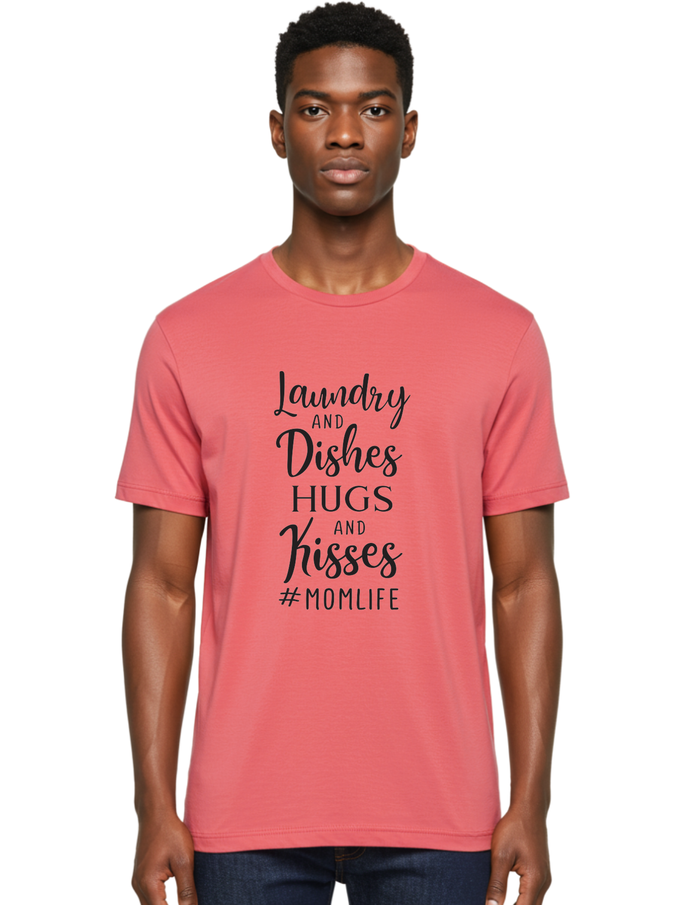 Laundry-And-Dishes-Hugs-And-Kisses Men'S Graphic Tee, 100% Cotton, Comfortable Casual Summer Wear, Machine Washable, Mom Life, Motherhood, Parenting, Laundry, Dishes, Household Chores, Hugs, Kisses, Love, Family, Mom Quotes, Aac927 20