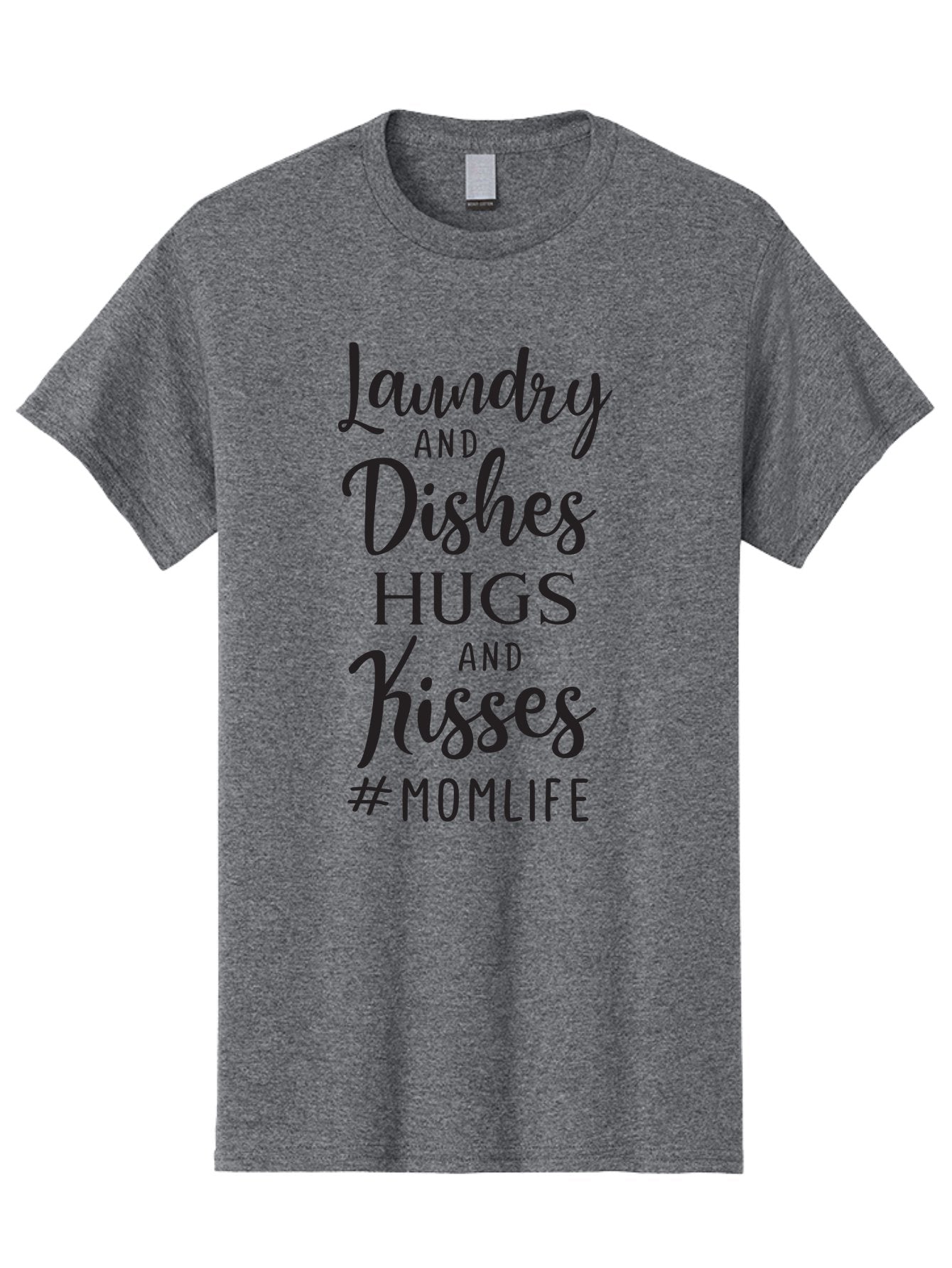 Laundry-And-Dishes-Hugs-And-Kisses Men'S Graphic Tee, 100% Cotton, Comfortable Casual Summer Wear, Machine Washable, Mom Life, Motherhood, Parenting, Laundry, Dishes, Household Chores, Hugs, Kisses, Love, Family, Mom Quotes, Aac927
