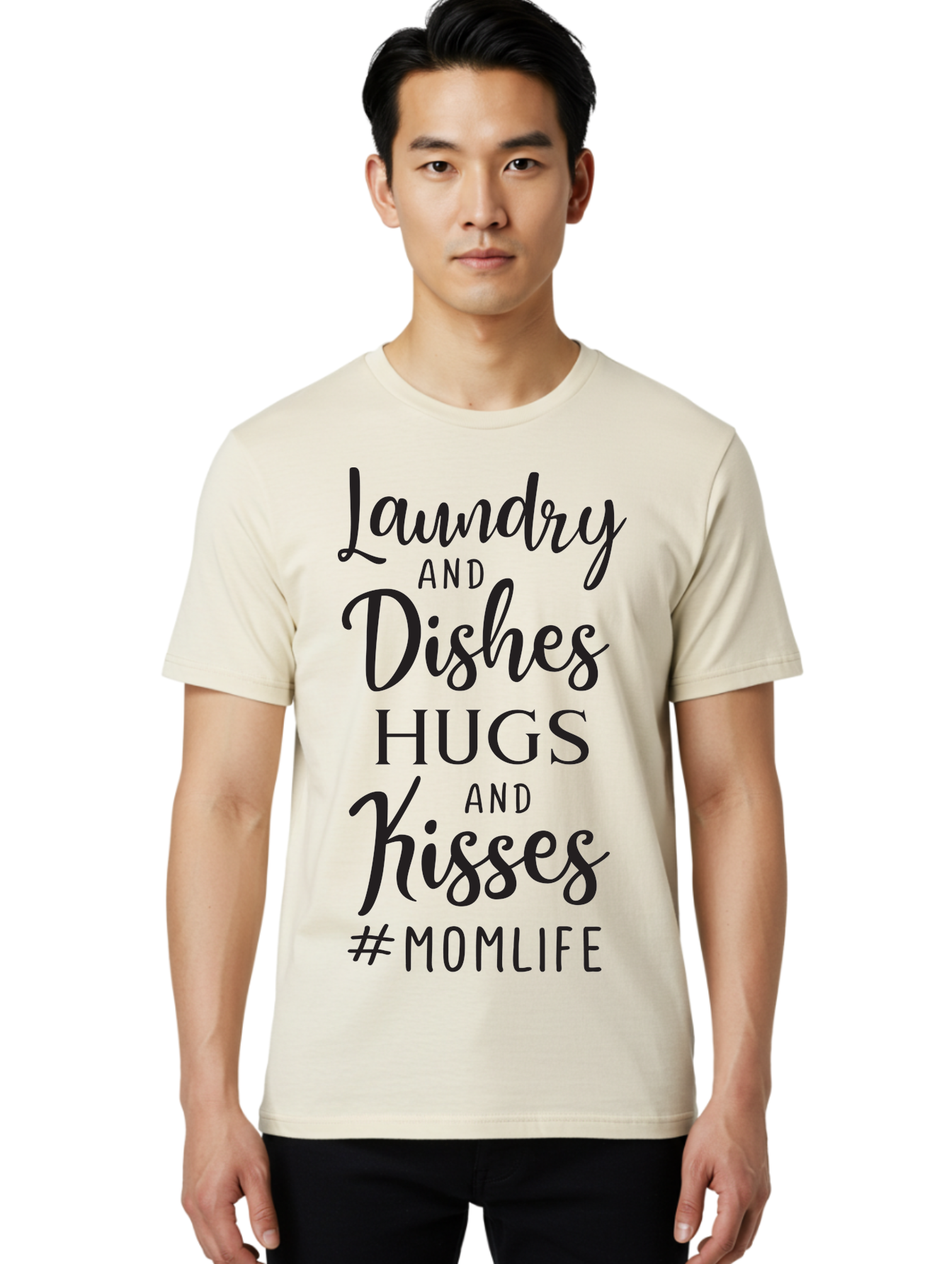 Laundry-And-Dishes-Hugs-And-Kisses Men'S Graphic Tee, 100% Cotton, Comfortable Casual Summer Wear, Machine Washable, Mom Life, Motherhood, Parenting, Laundry, Dishes, Household Chores, Hugs, Kisses, Love, Family, Mom Quotes, Aac927 16