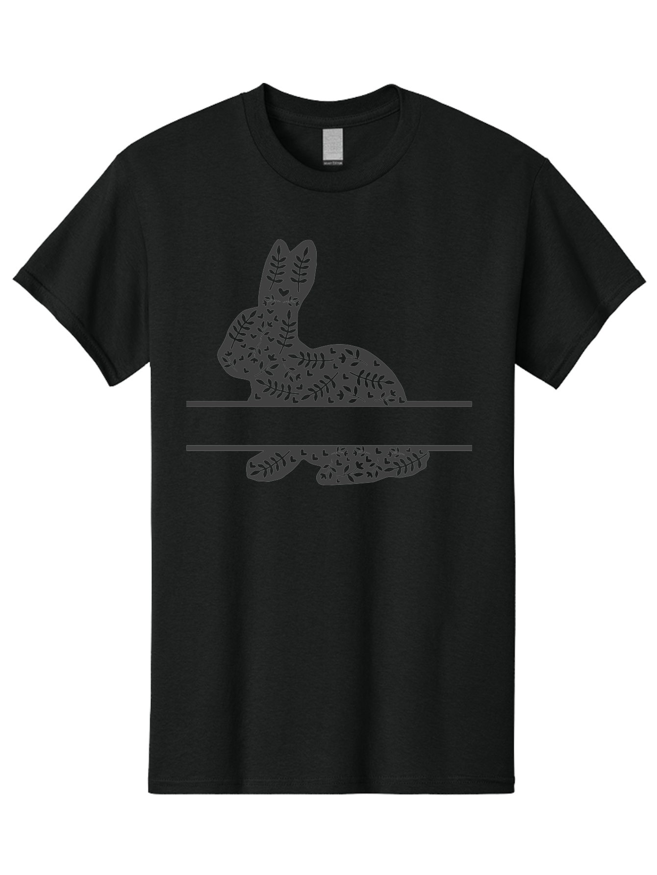 Leafy-Bunny Men'S Graphic Tee, 100% Cotton, Comfortable Casual Summer Wear, Machine Washable, Rabbit Silhouette, Fern Patterns, Leafy Design, Nature-Inspired Art, Botanical Illustration, Whimsical Graphics, Easter Theme Aac929 25