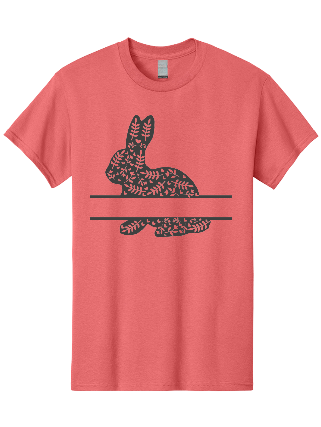 Leafy-Bunny Men'S Graphic Tee, 100% Cotton, Comfortable Casual Summer Wear, Machine Washable, Rabbit Silhouette, Fern Patterns, Leafy Design, Nature-Inspired Art, Botanical Illustration, Whimsical Graphics, Easter Theme Aac929 11