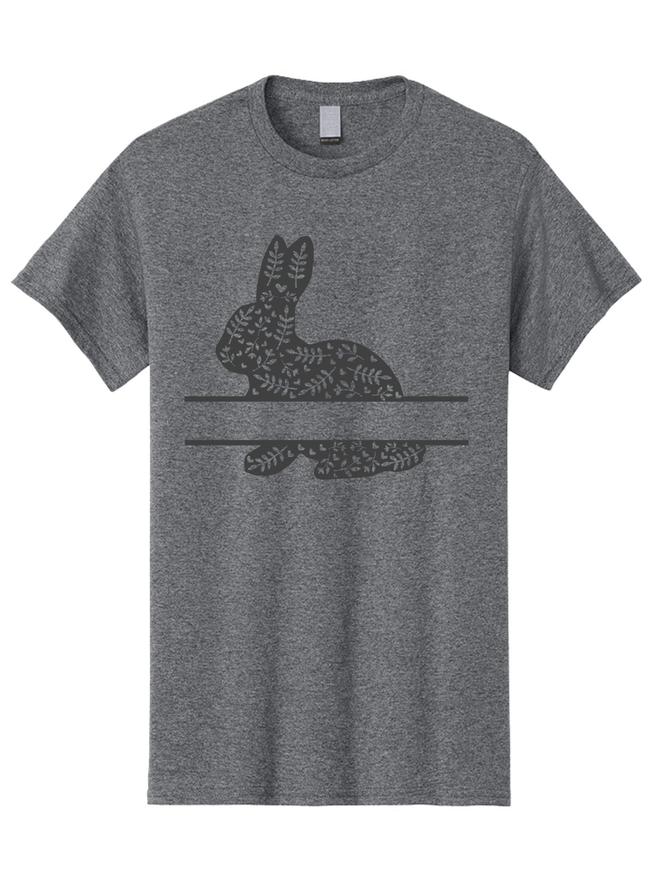 Leafy-Bunny Men'S Graphic Tee, 100% Cotton, Comfortable Casual Summer Wear, Machine Washable, Rabbit Silhouette, Fern Patterns, Leafy Design, Nature-Inspired Art, Botanical Illustration, Whimsical Graphics, Easter Theme Aac929 9