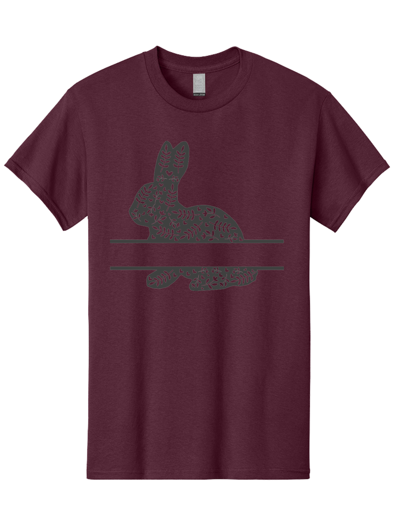 Leafy-Bunny Men'S Graphic Tee, 100% Cotton, Comfortable Casual Summer Wear, Machine Washable, Rabbit Silhouette, Fern Patterns, Leafy Design, Nature-Inspired Art, Botanical Illustration, Whimsical Graphics, Easter Theme Aac929 13