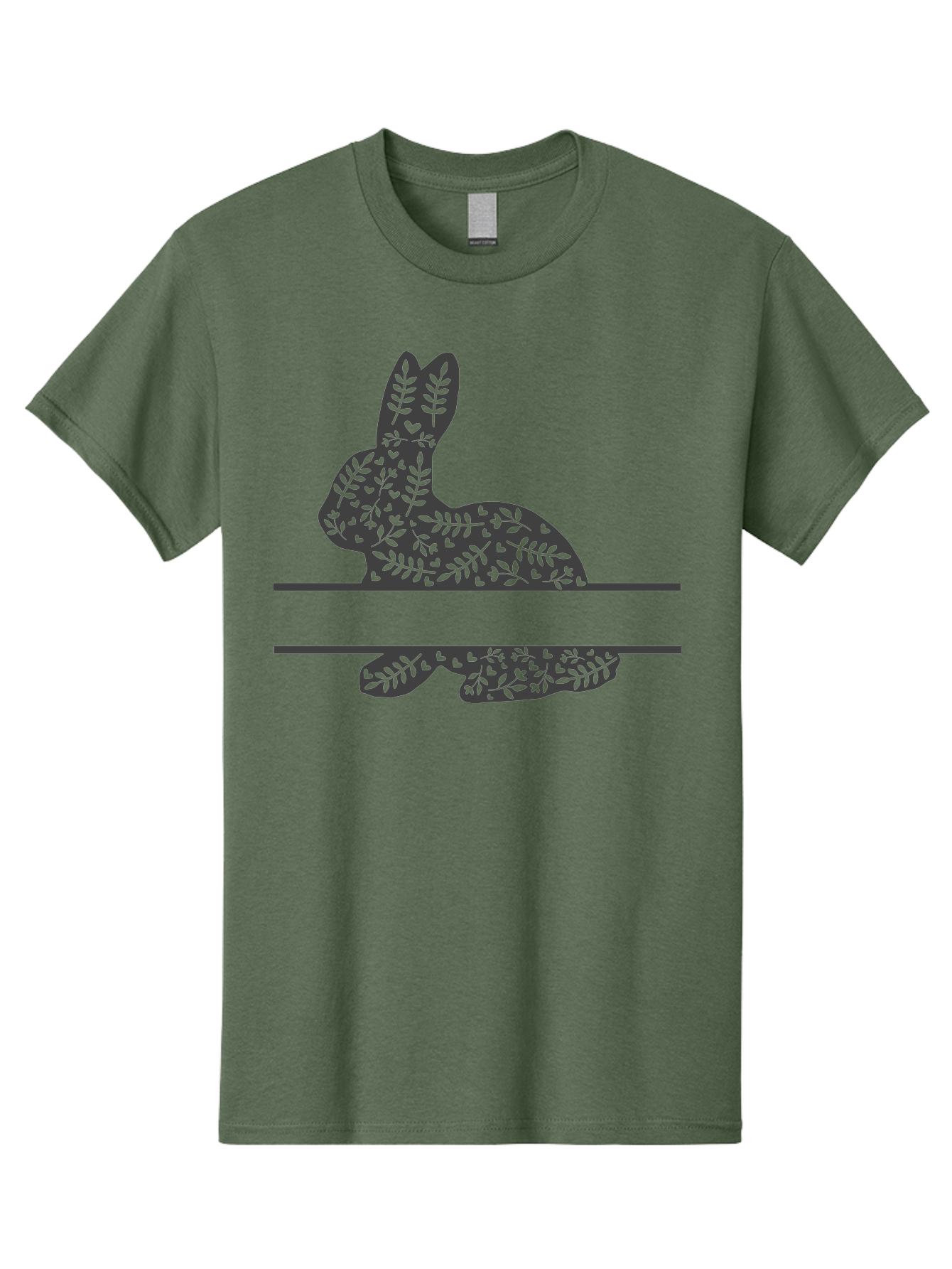 Leafy-Bunny Men'S Graphic Tee, 100% Cotton, Comfortable Casual Summer Wear, Machine Washable, Rabbit Silhouette, Fern Patterns, Leafy Design, Nature-Inspired Art, Botanical Illustration, Whimsical Graphics, Easter Theme Aac929 19