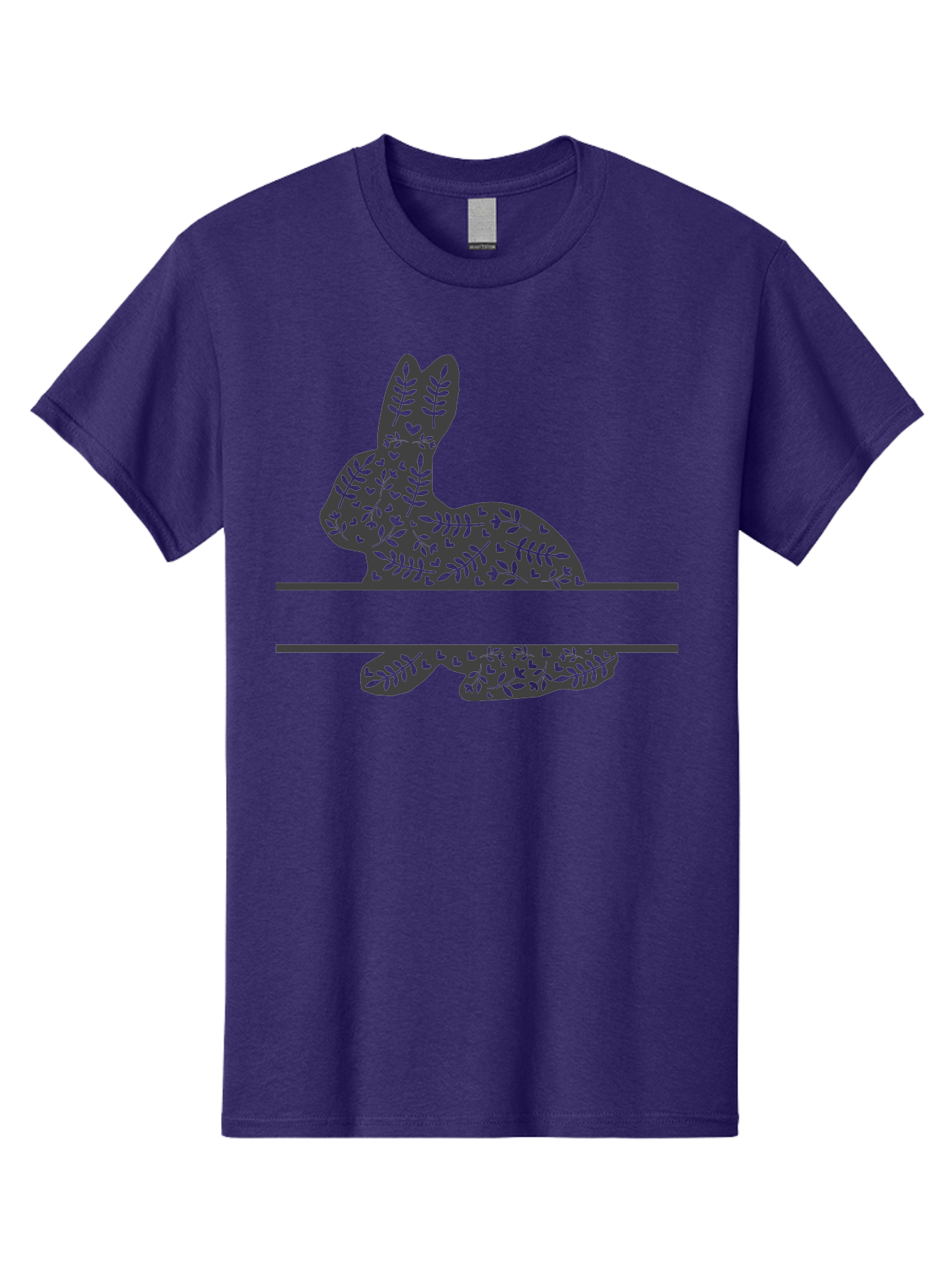 Leafy-Bunny Men'S Graphic Tee, 100% Cotton, Comfortable Casual Summer Wear, Machine Washable, Rabbit Silhouette, Fern Patterns, Leafy Design, Nature-Inspired Art, Botanical Illustration, Whimsical Graphics, Easter Theme Aac929 29