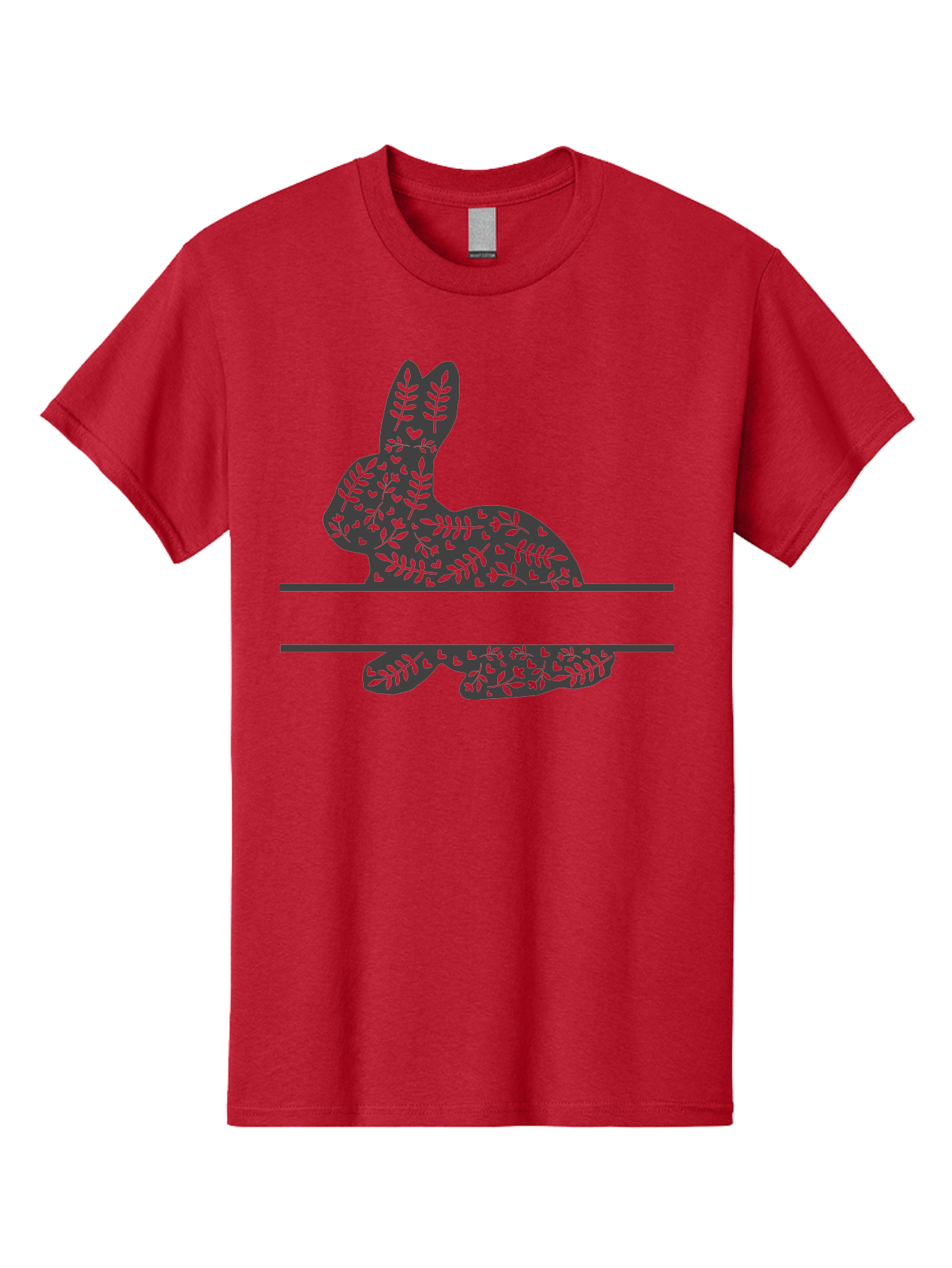 Leafy-Bunny Men'S Graphic Tee, 100% Cotton, Comfortable Casual Summer Wear, Machine Washable, Rabbit Silhouette, Fern Patterns, Leafy Design, Nature-Inspired Art, Botanical Illustration, Whimsical Graphics, Easter Theme Aac929 17