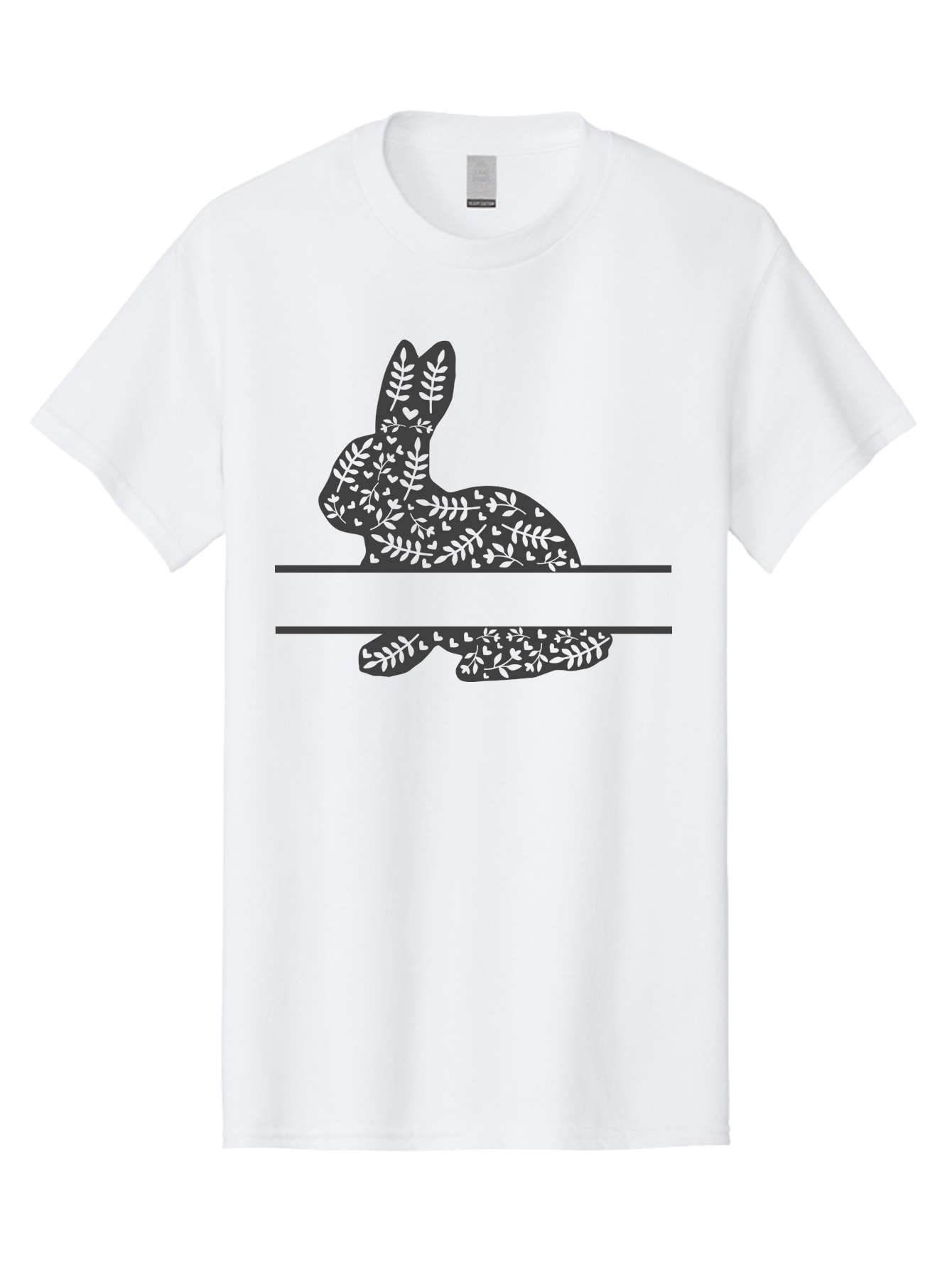 Leafy-Bunny Men'S Graphic Tee, 100% Cotton, Comfortable Casual Summer Wear, Machine Washable, Rabbit Silhouette, Fern Patterns, Leafy Design, Nature-Inspired Art, Botanical Illustration, Whimsical Graphics, Easter Theme Aac929 15