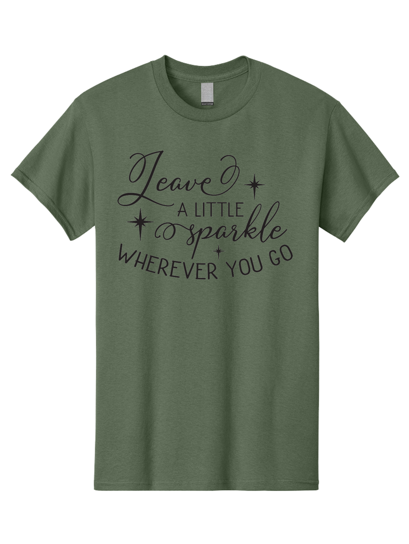 Leave-Little-Sparkle Men'S Graphic Tee, 100% Cotton, Comfortable Casual Summer Wear, Machine Washable, Inspirational Quote, Motivational Message, Sparkle, Positivity, Encouragement, Leave A Mark, Kindness, Motivational Words, Aac930 19