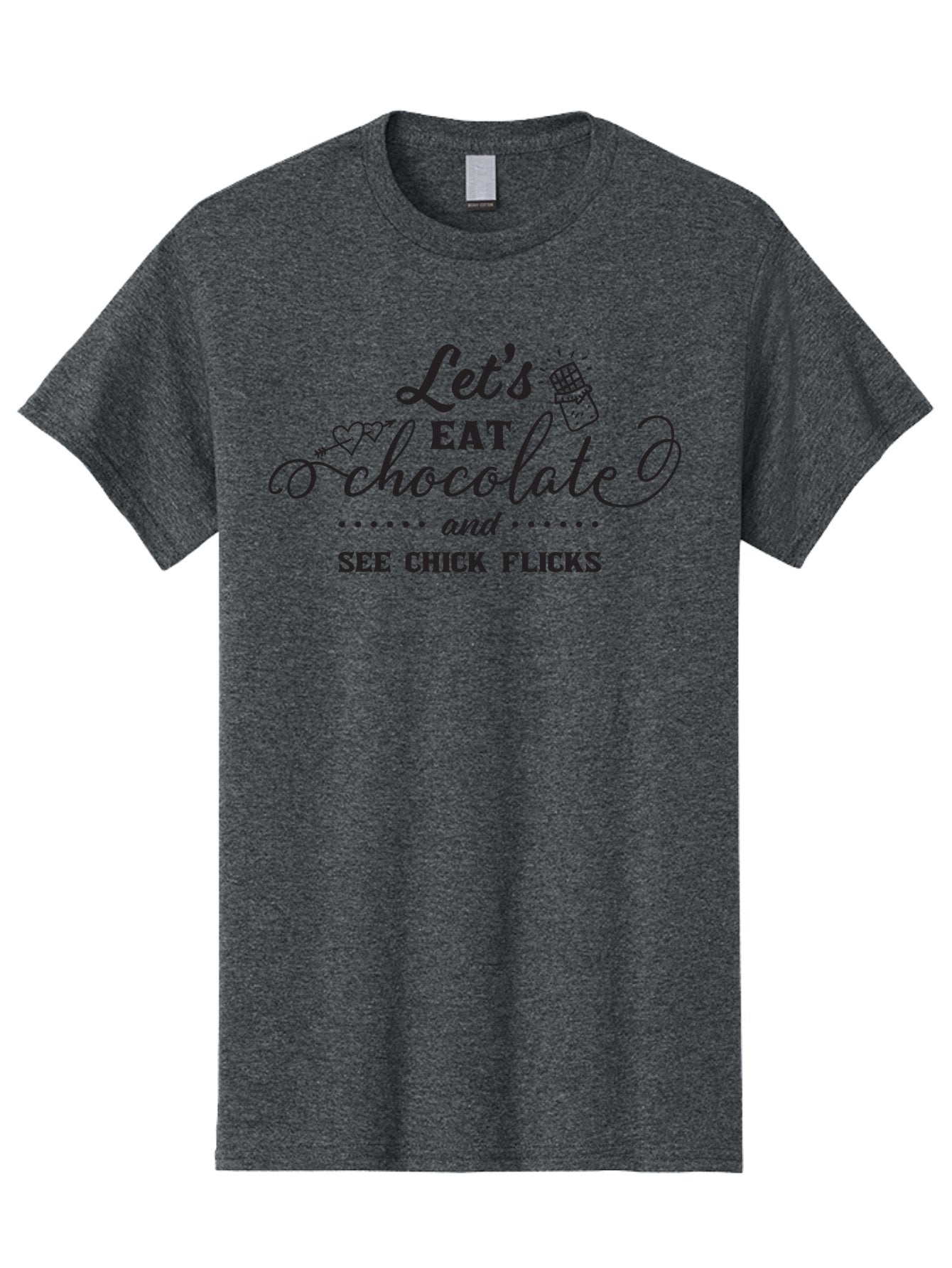 Let-S-Eat-Chocolate-And-See-Chick-Flicks Men'S Graphic Tee, 100% Cotton, Comfortable Casual Summer Wear, Machine Washable, Chocolate Lovers, Chick Flicks, Movie Night, Sweet Treats, Film Enthusiasts, Chocolate Indulgence, Relaxation Time, Aac934 13