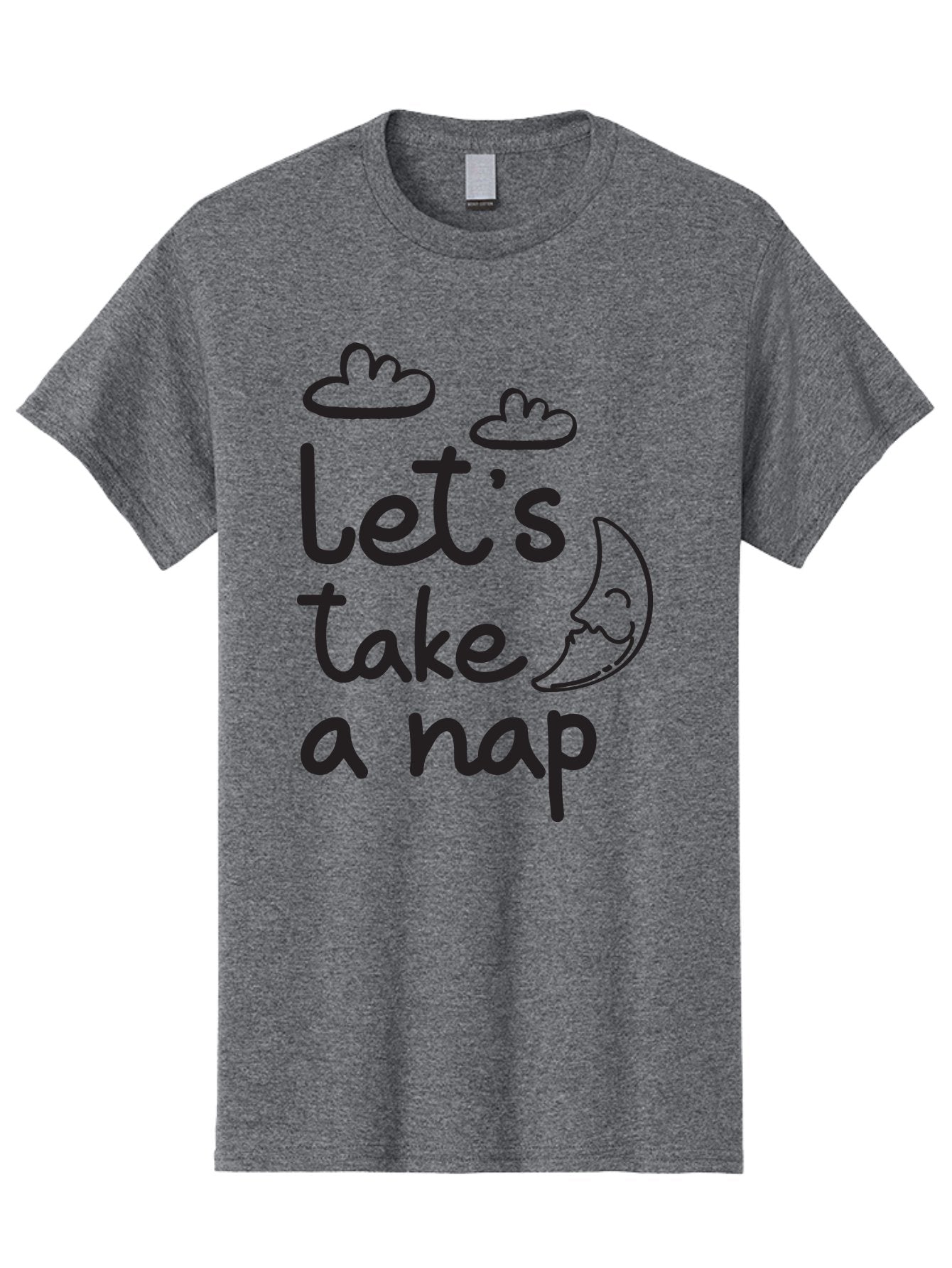 Let-S-Take-Nap Men'S Graphic Tee, 100% Cotton, Comfortable Casual Summer Wear, Machine Washable, Let'S Take Nap, Sleepy Time, Moon And Clouds, Sleep Invitation, Relaxing Quote, Funny Text, Cute Design Aac936 15