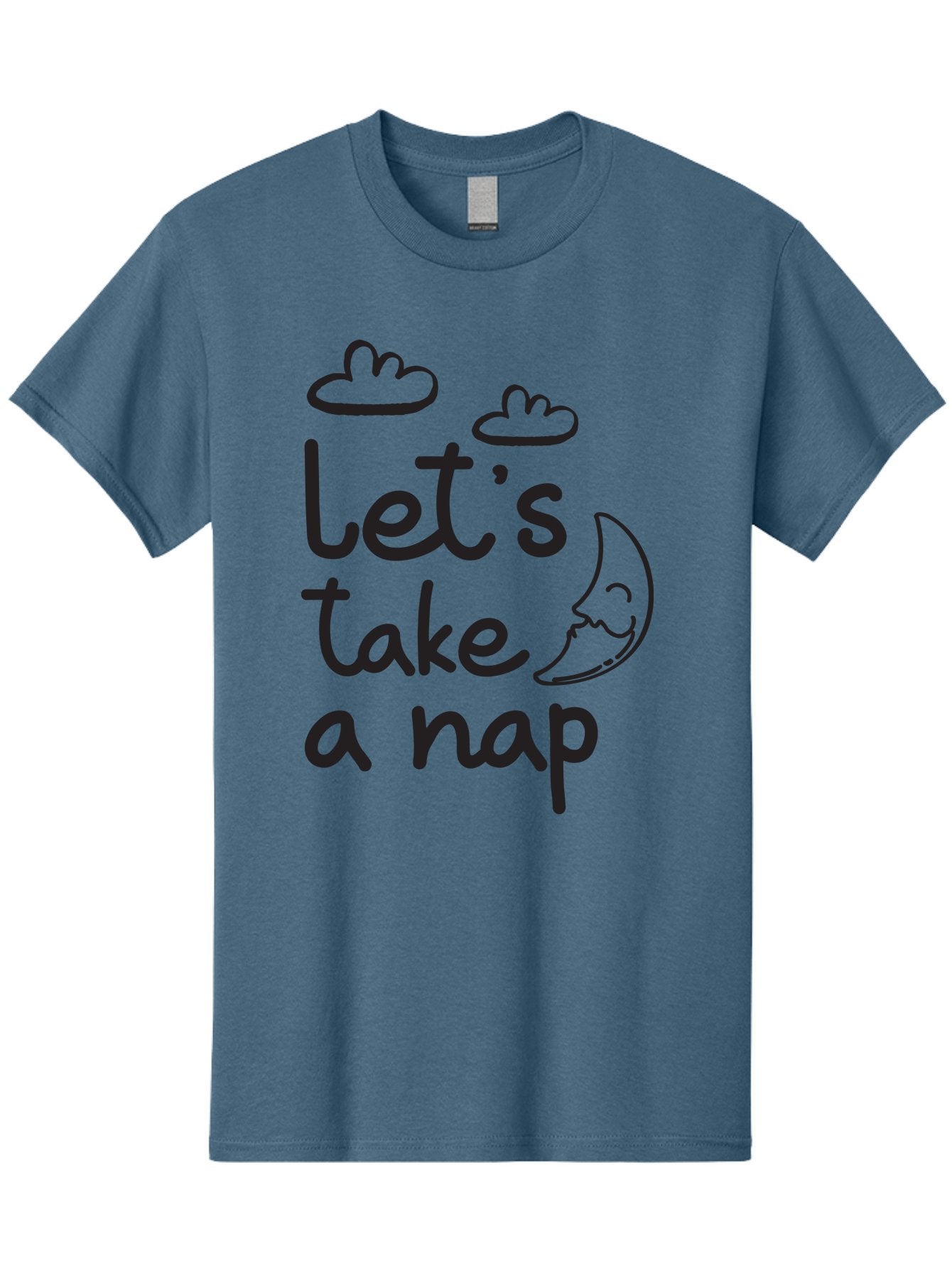 Let-S-Take-Nap Men'S Graphic Tee, 100% Cotton, Comfortable Casual Summer Wear, Machine Washable, Let'S Take Nap, Sleepy Time, Moon And Clouds, Sleep Invitation, Relaxing Quote, Funny Text, Cute Design Aac936 14