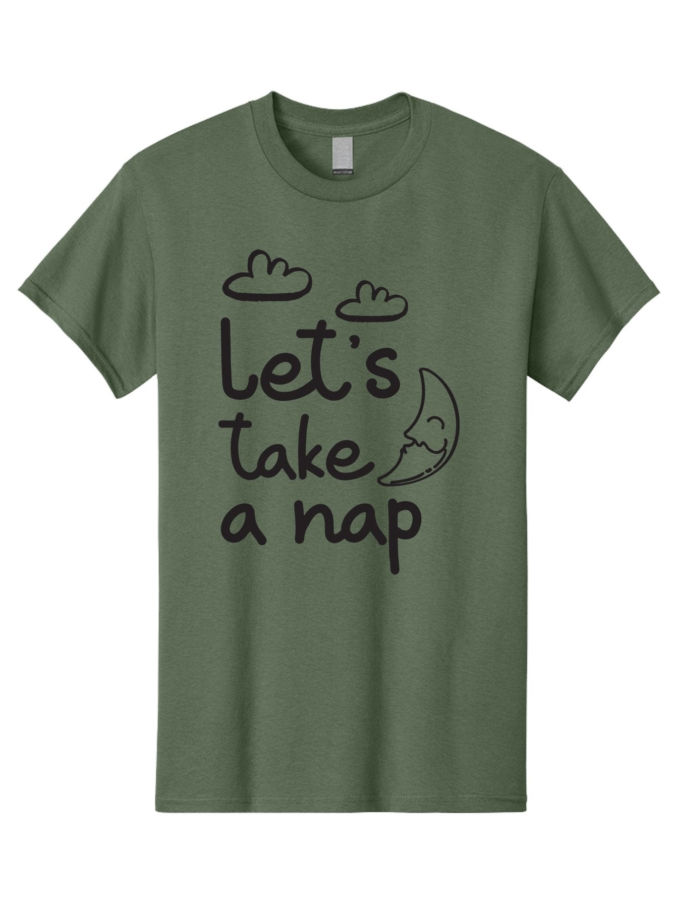 Let-S-Take-Nap Men'S Graphic Tee, 100% Cotton, Comfortable Casual Summer Wear, Machine Washable, Let'S Take Nap, Sleepy Time, Moon And Clouds, Sleep Invitation, Relaxing Quote, Funny Text, Cute Design Aac936 7