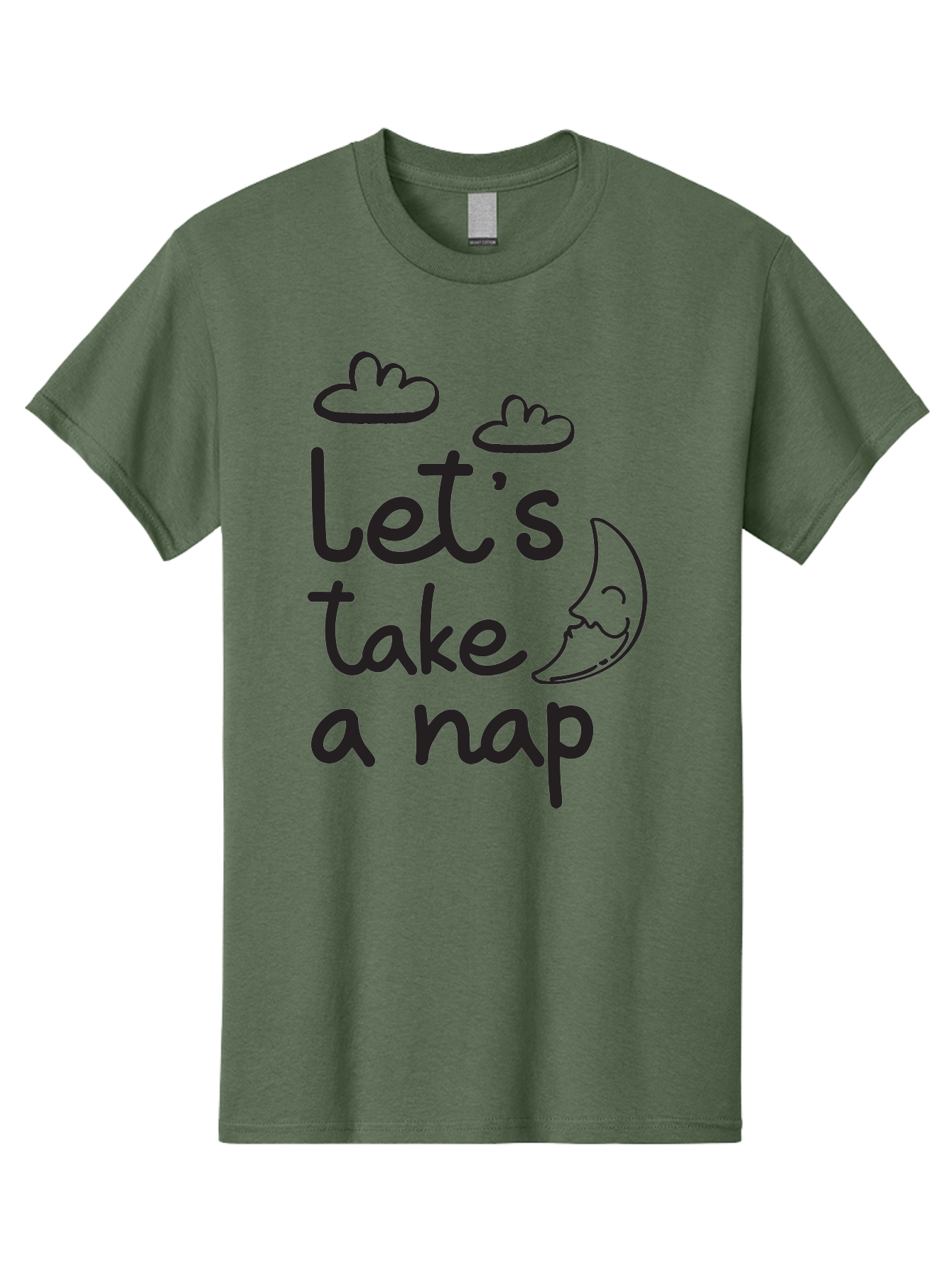 Let-S-Take-Nap Men'S Graphic Tee, 100% Cotton, Comfortable Casual Summer Wear, Machine Washable, Let'S Take Nap, Sleepy Time, Moon And Clouds, Sleep Invitation, Relaxing Quote, Funny Text, Cute Design Aac936 25