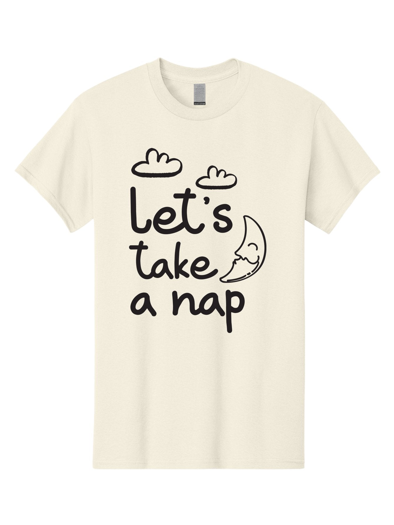 Let-S-Take-Nap Men'S Graphic Tee, 100% Cotton, Comfortable Casual Summer Wear, Machine Washable, Let'S Take Nap, Sleepy Time, Moon And Clouds, Sleep Invitation, Relaxing Quote, Funny Text, Cute Design Aac936