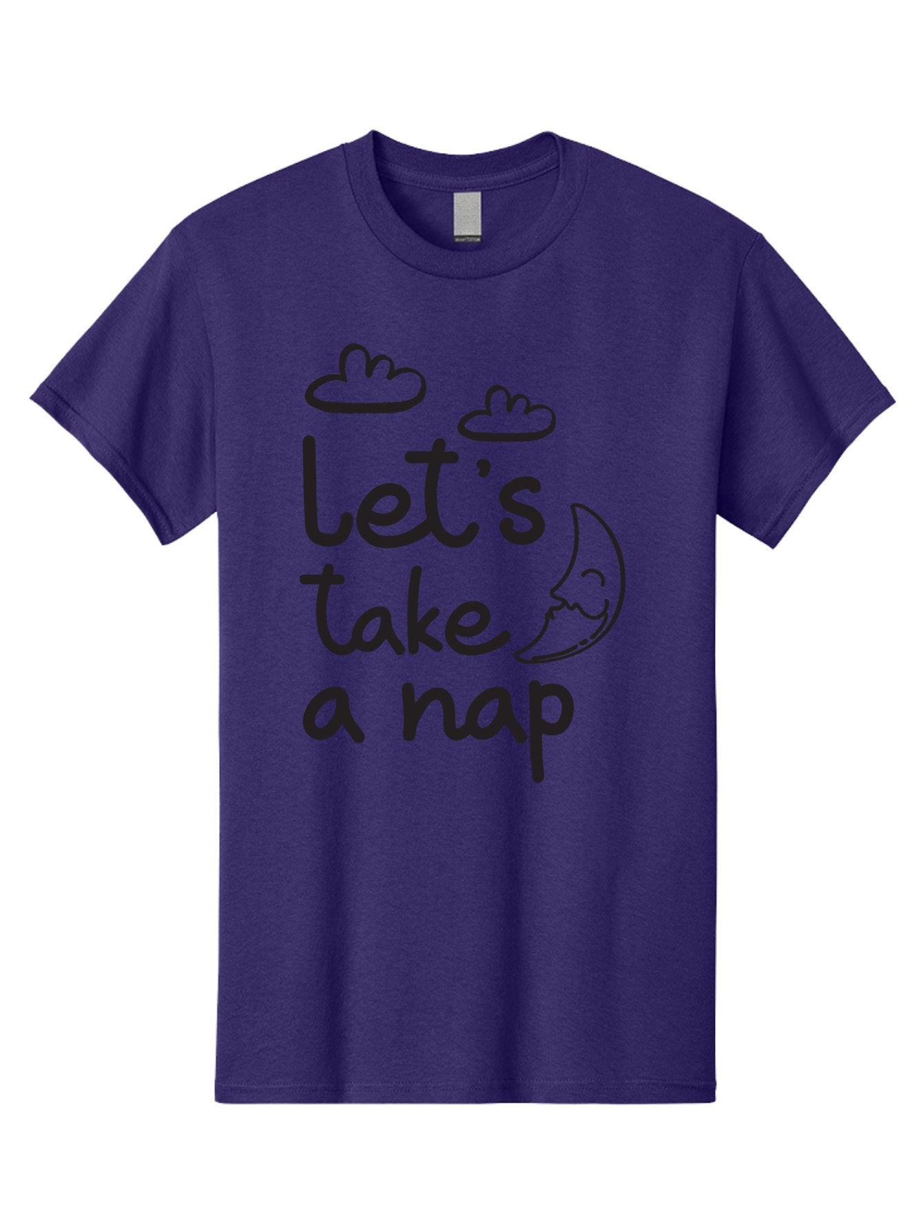 Let-S-Take-Nap Men'S Graphic Tee, 100% Cotton, Comfortable Casual Summer Wear, Machine Washable, Let'S Take Nap, Sleepy Time, Moon And Clouds, Sleep Invitation, Relaxing Quote, Funny Text, Cute Design Aac936 5