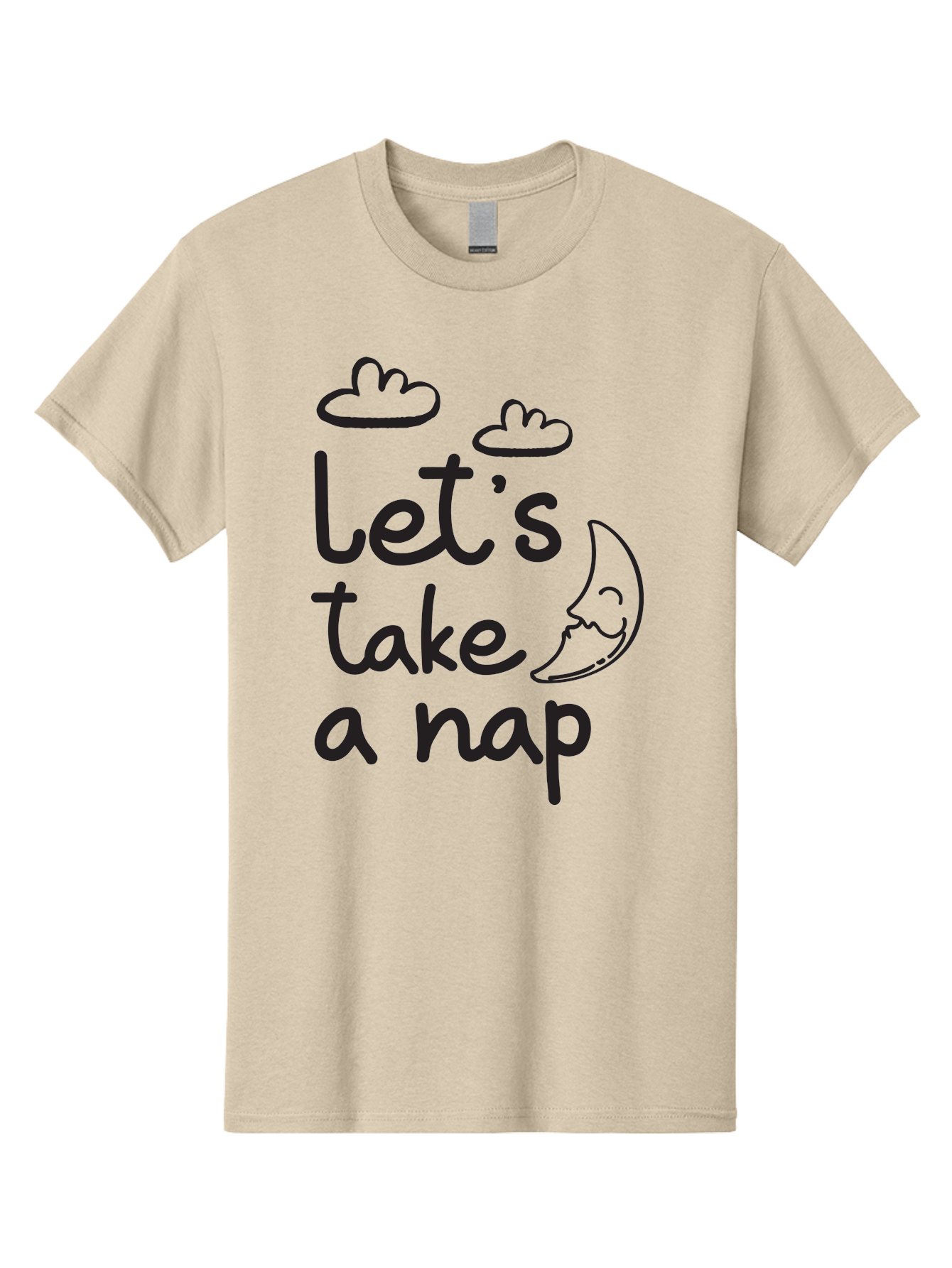 Let-S-Take-Nap Men'S Graphic Tee, 100% Cotton, Comfortable Casual Summer Wear, Machine Washable, Let'S Take Nap, Sleepy Time, Moon And Clouds, Sleep Invitation, Relaxing Quote, Funny Text, Cute Design Aac936 17