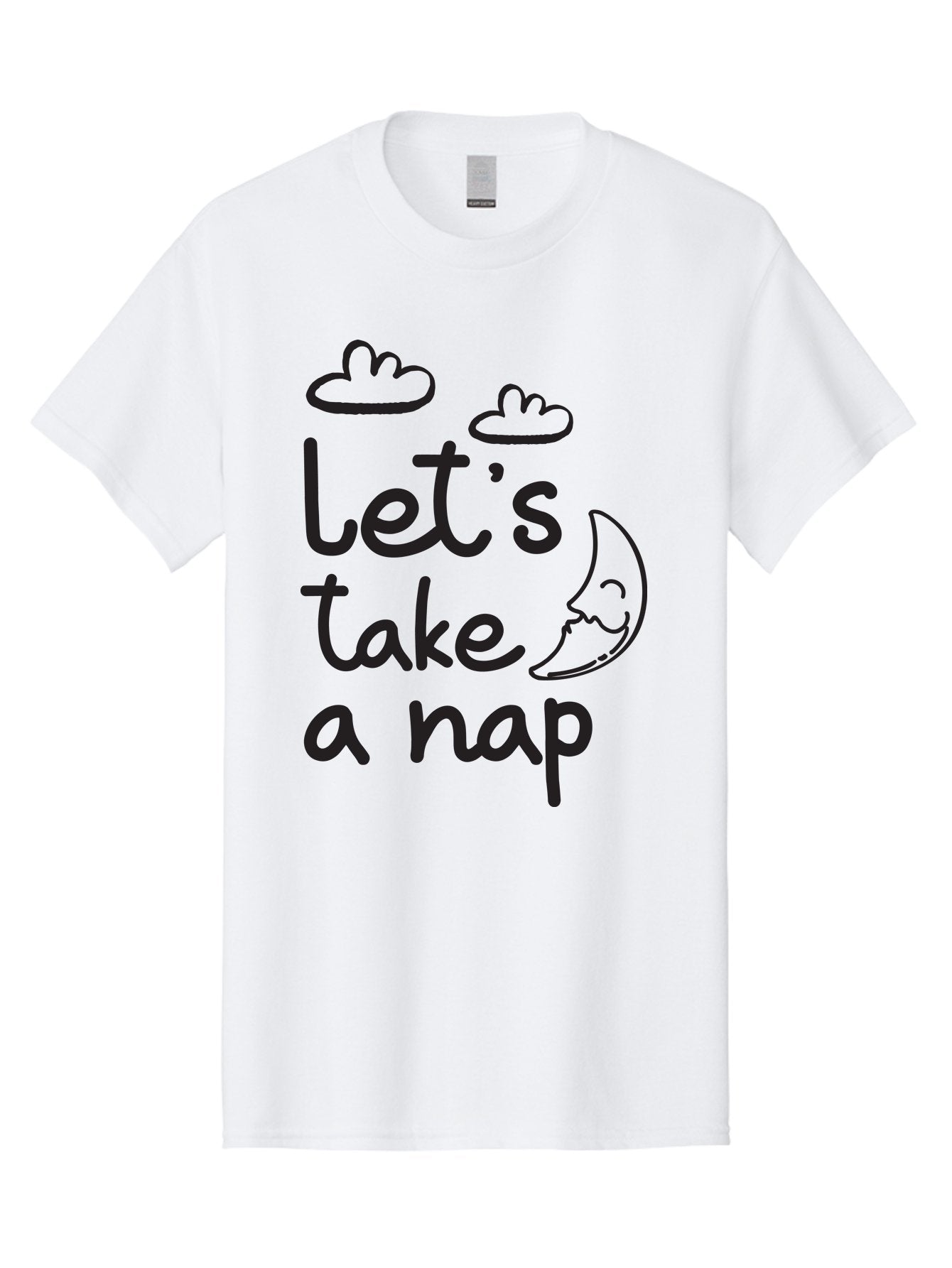 Let-S-Take-Nap Men'S Graphic Tee, 100% Cotton, Comfortable Casual Summer Wear, Machine Washable, Let'S Take Nap, Sleepy Time, Moon And Clouds, Sleep Invitation, Relaxing Quote, Funny Text, Cute Design Aac936 11