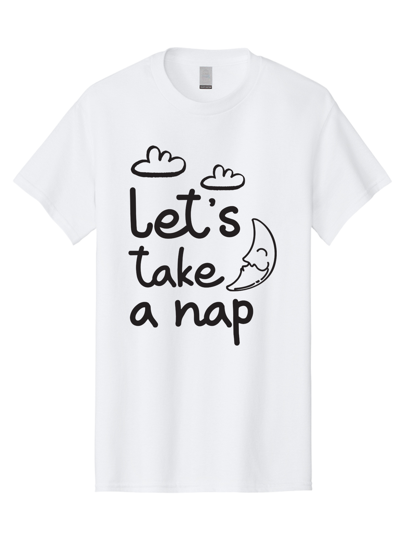 Let-S-Take-Nap Men'S Graphic Tee, 100% Cotton, Comfortable Casual Summer Wear, Machine Washable, Let'S Take Nap, Sleepy Time, Moon And Clouds, Sleep Invitation, Relaxing Quote, Funny Text, Cute Design Aac936 7