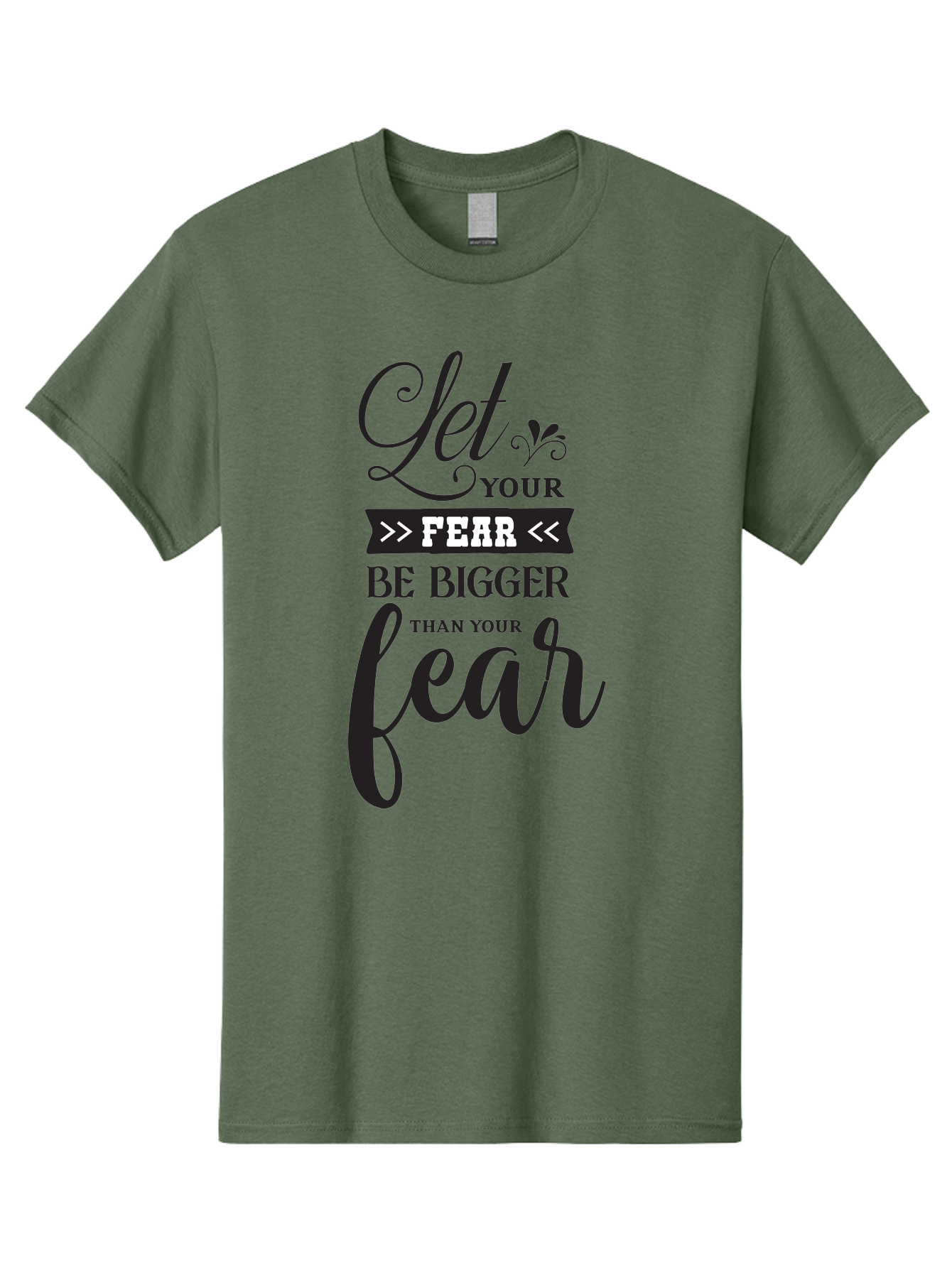 Let-Your-Fear-Be-Bigger-Than-Your-Fear Men'S Graphic Tee, 100% Cotton, Comfortable Casual Summer Wear, Machine Washable, Motivational Quote, Inspiring Words, Let Your Fear Be Bigger Than Your Fear, Overcoming Fear, Motivational Poster, Aac937 7