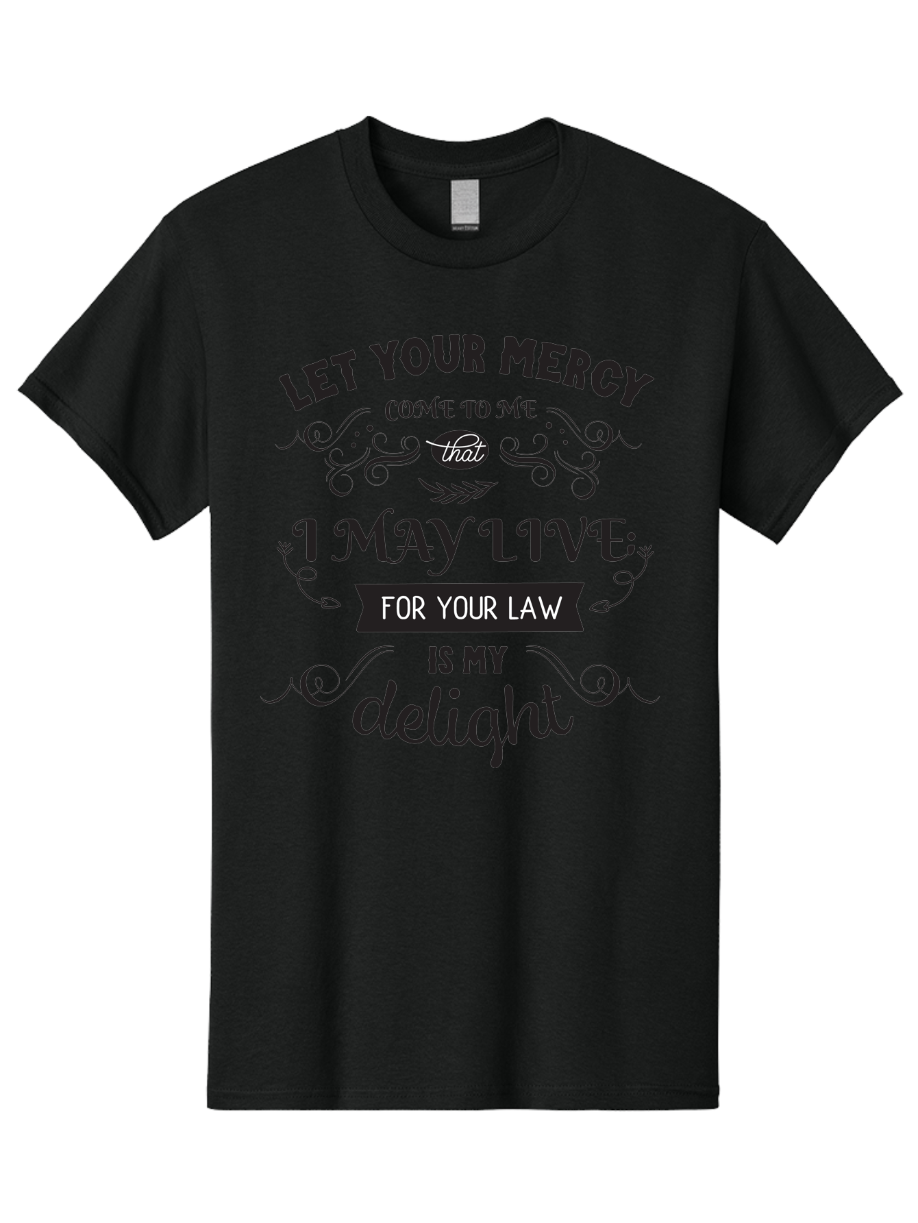 Let-Your-Mercy Men'S Graphic Tee, 100% Cotton, Comfortable Casual Summer Wear, Machine Washable, Inspirational Quote, Motivational Text, Psalm 119, Bible Verse, Spiritual Message, Faith-Based Art, Scripture Art, Decorative Typography, Aac938 27
