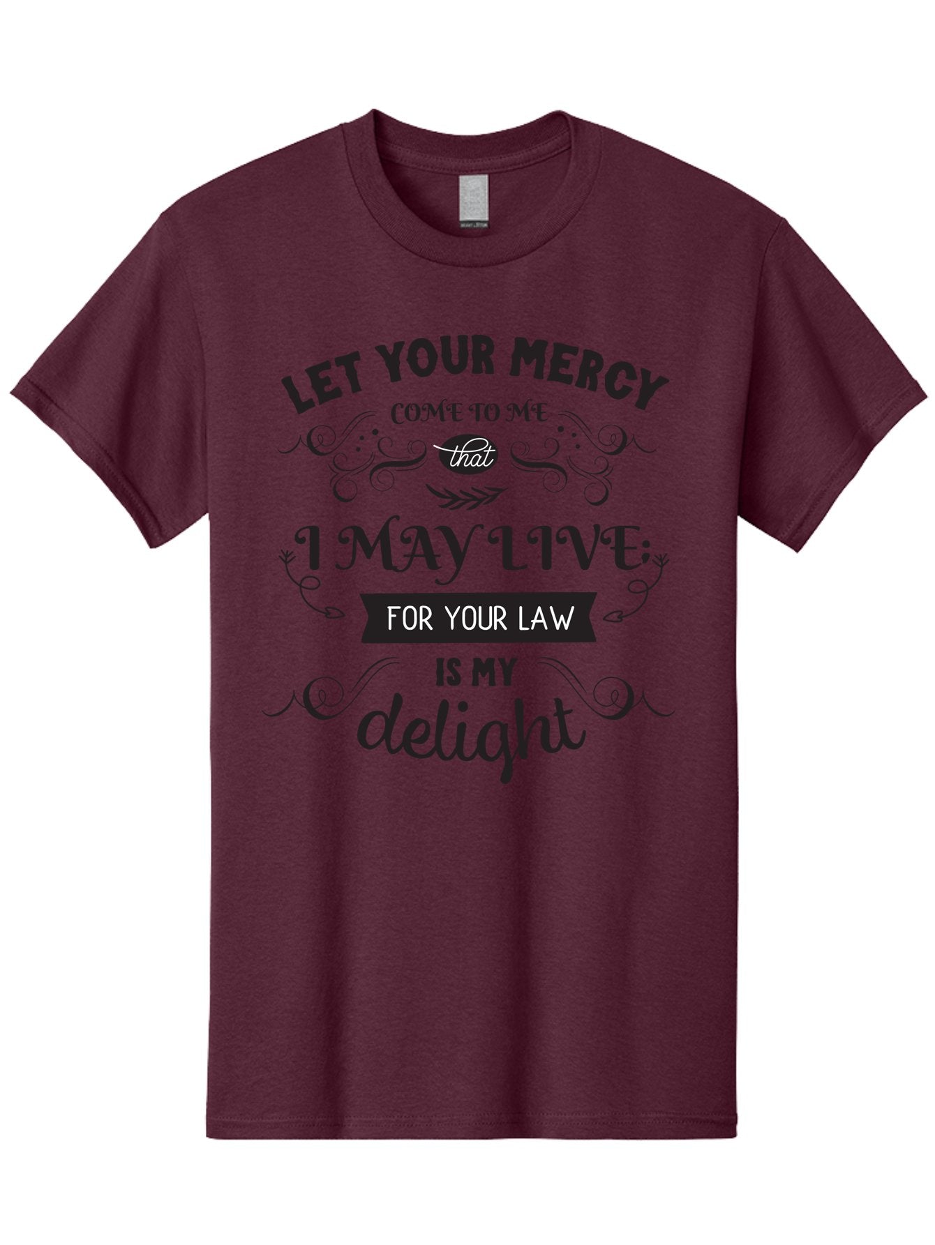Let-Your-Mercy Men'S Graphic Tee, 100% Cotton, Comfortable Casual Summer Wear, Machine Washable, Inspirational Quote, Motivational Text, Psalm 119, Bible Verse, Spiritual Message, Faith-Based Art, Scripture Art, Decorative Typography, Aac938 12