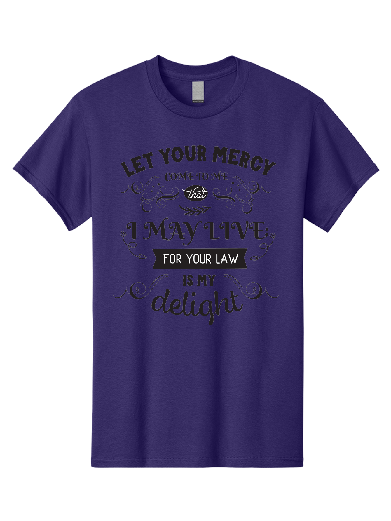 Let-Your-Mercy Men'S Graphic Tee, 100% Cotton, Comfortable Casual Summer Wear, Machine Washable, Inspirational Quote, Motivational Text, Psalm 119, Bible Verse, Spiritual Message, Faith-Based Art, Scripture Art, Decorative Typography, Aac938 3
